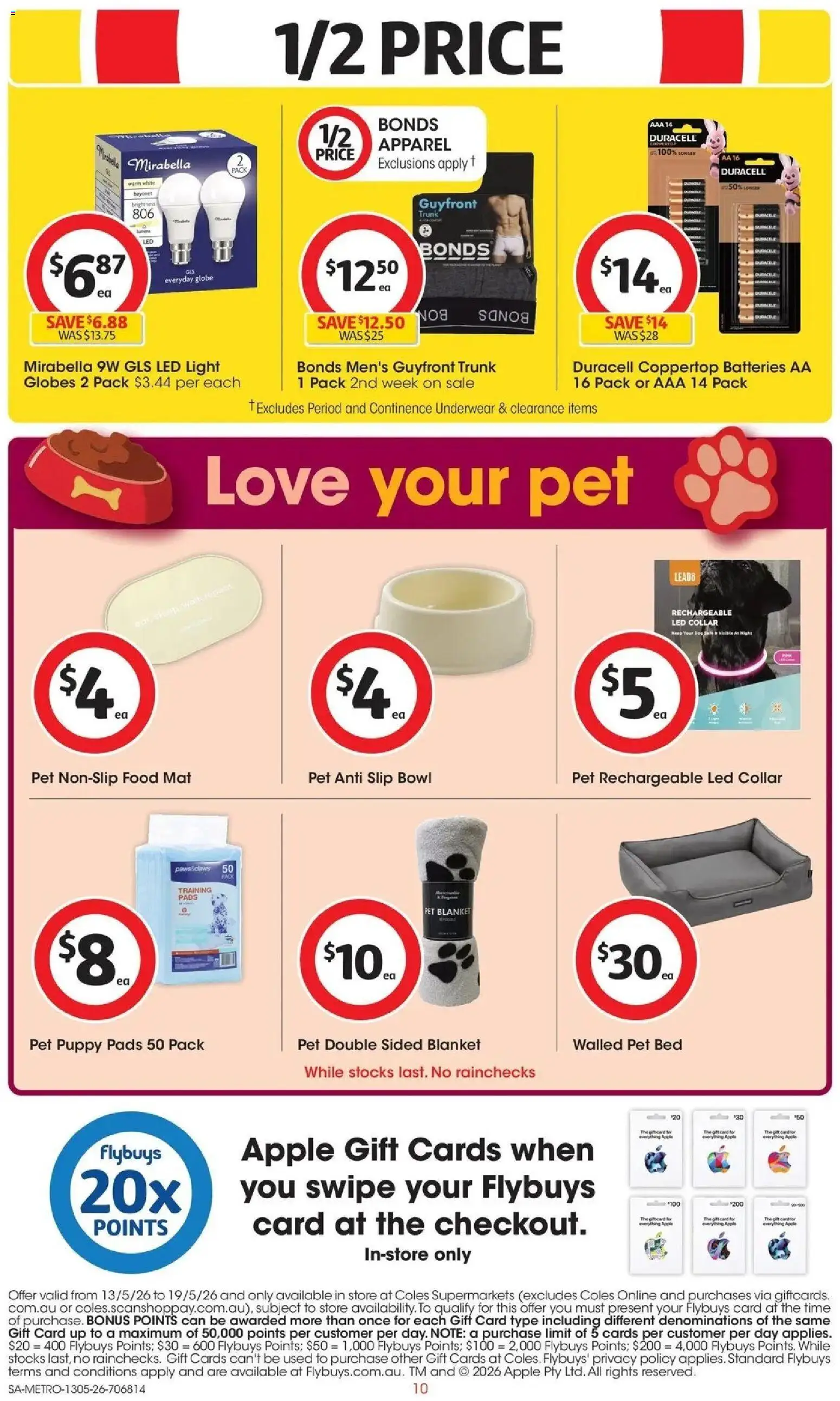 Coles catalogue - valid from 13.05.2026 | Page: 10 | Products: Slip, Batteries, Safe, Blanket