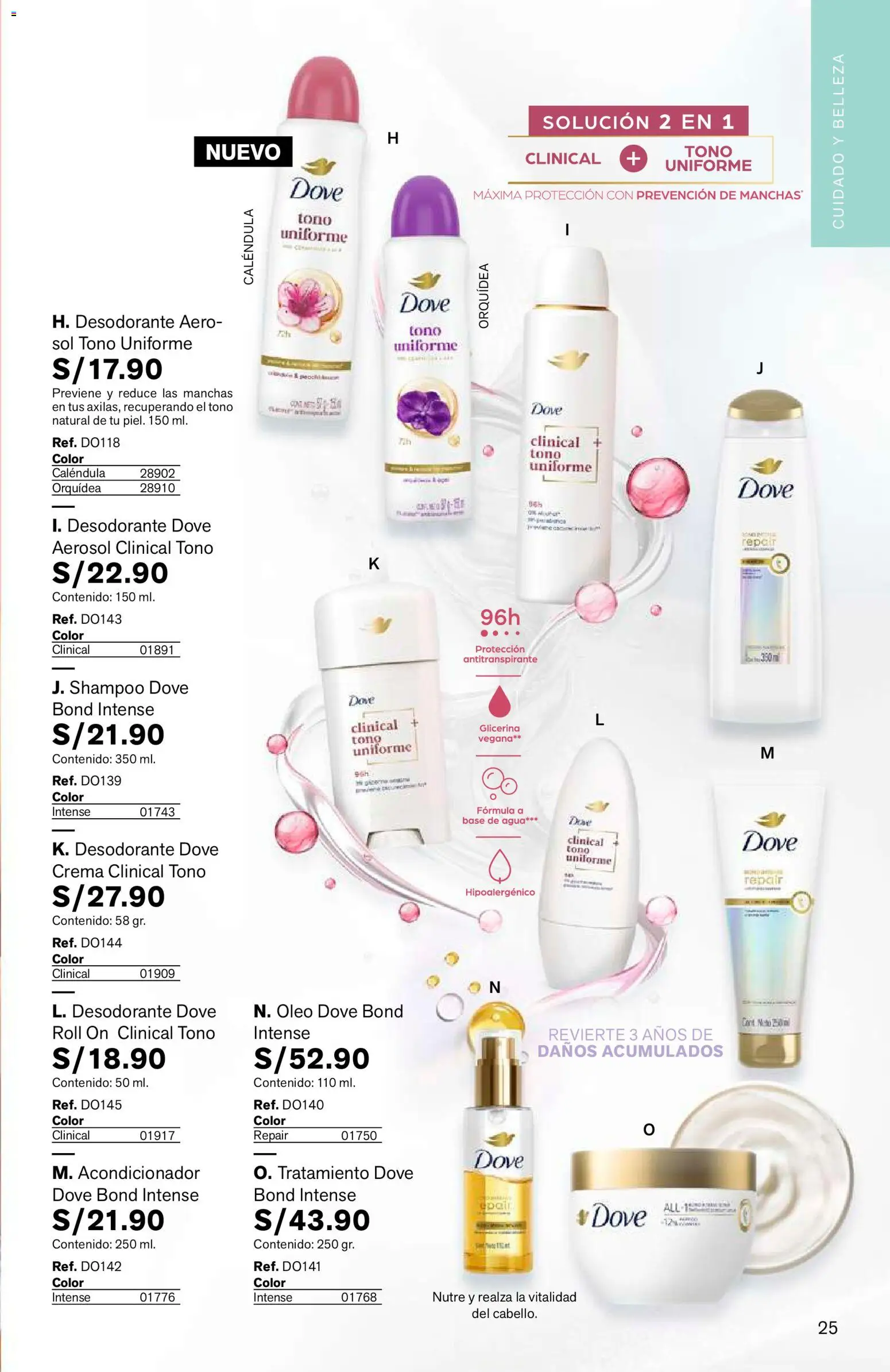 Catálogo Leonisa válido desde 24/08/2026 | Página: 25 | Productos: Shampoo, Antitranspirante, Orquídea, Crema