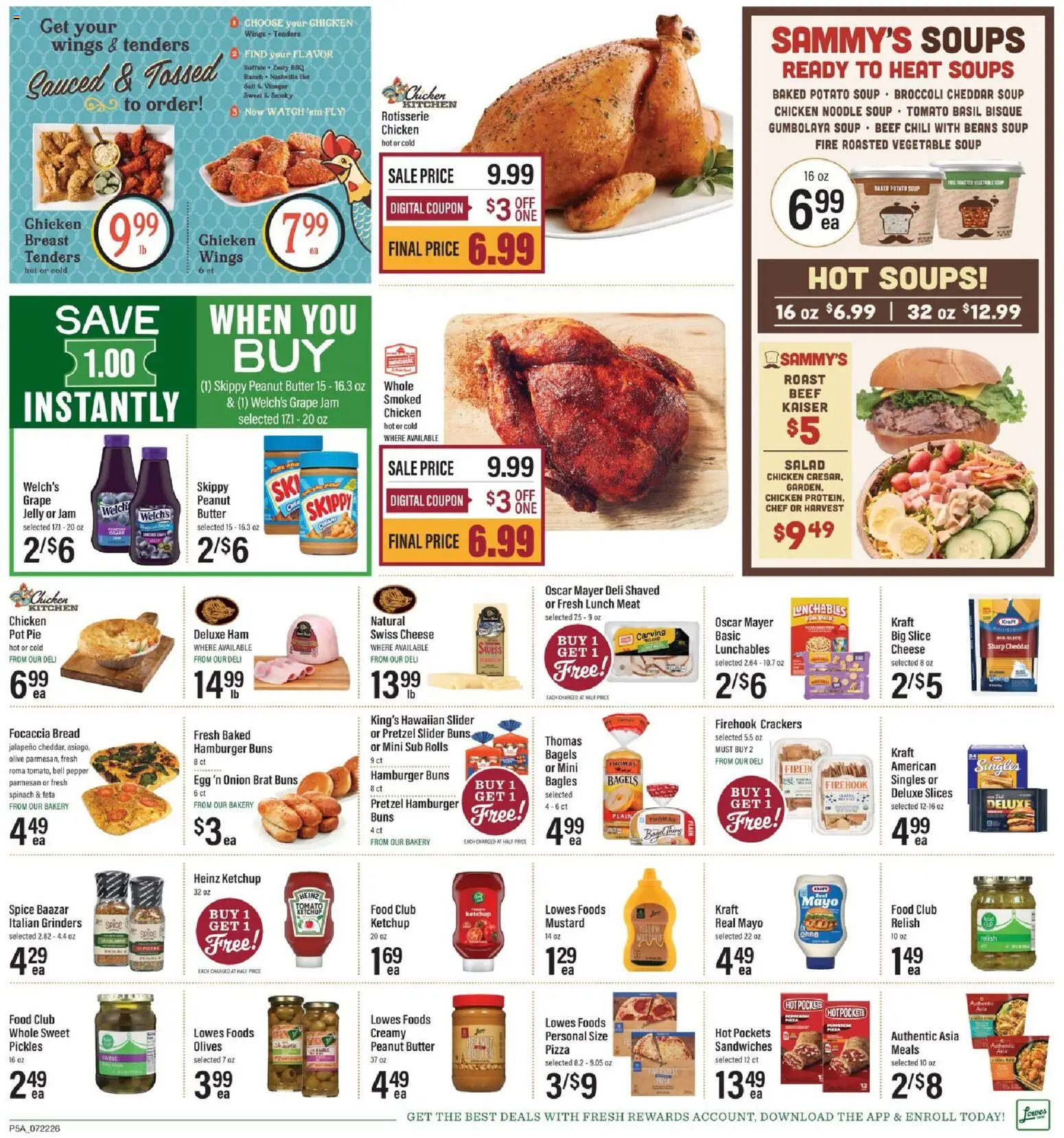 Lowes Foods Weekly Ad - valid from 07/22/2026 | Page: 6 | Products: Bakery, Vinegar, Butter, Salt