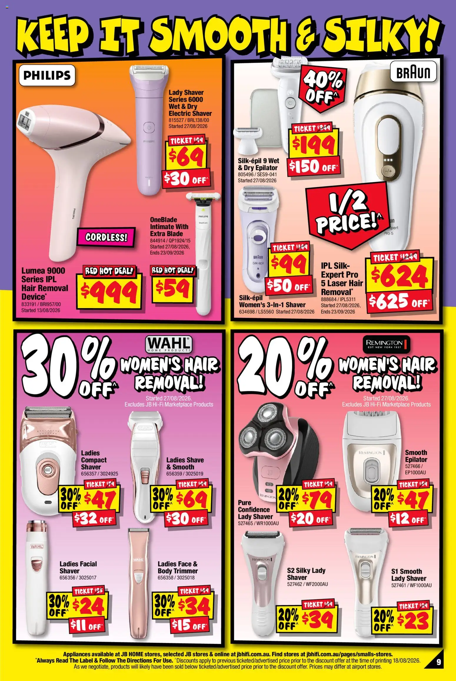 JB Hi-Fi catalogue - valid from 31/08/2026 | Page: 9 | Products: IPL, Hair removal, Electric shaver, Epilator