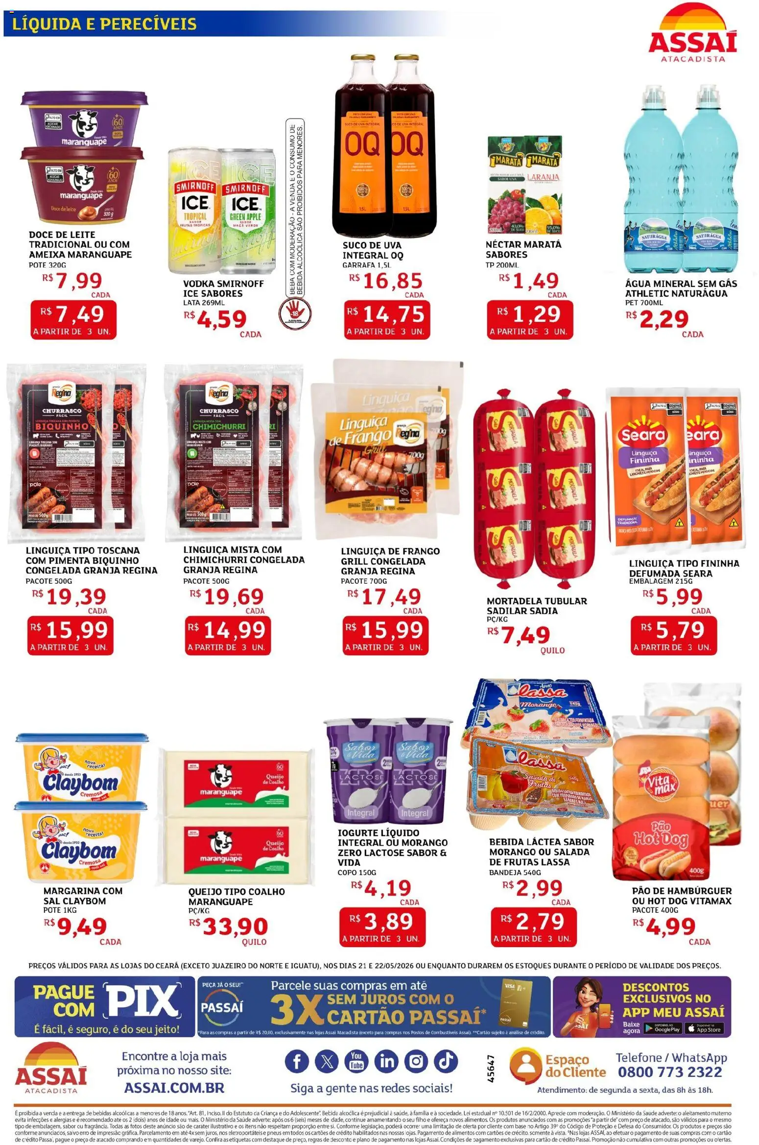 Assaí Atacadista Folheto - válido de 21.05.2026 | Página: 2 | Produtos: Pneus, Bandeja, Doce de leite, Margarina
