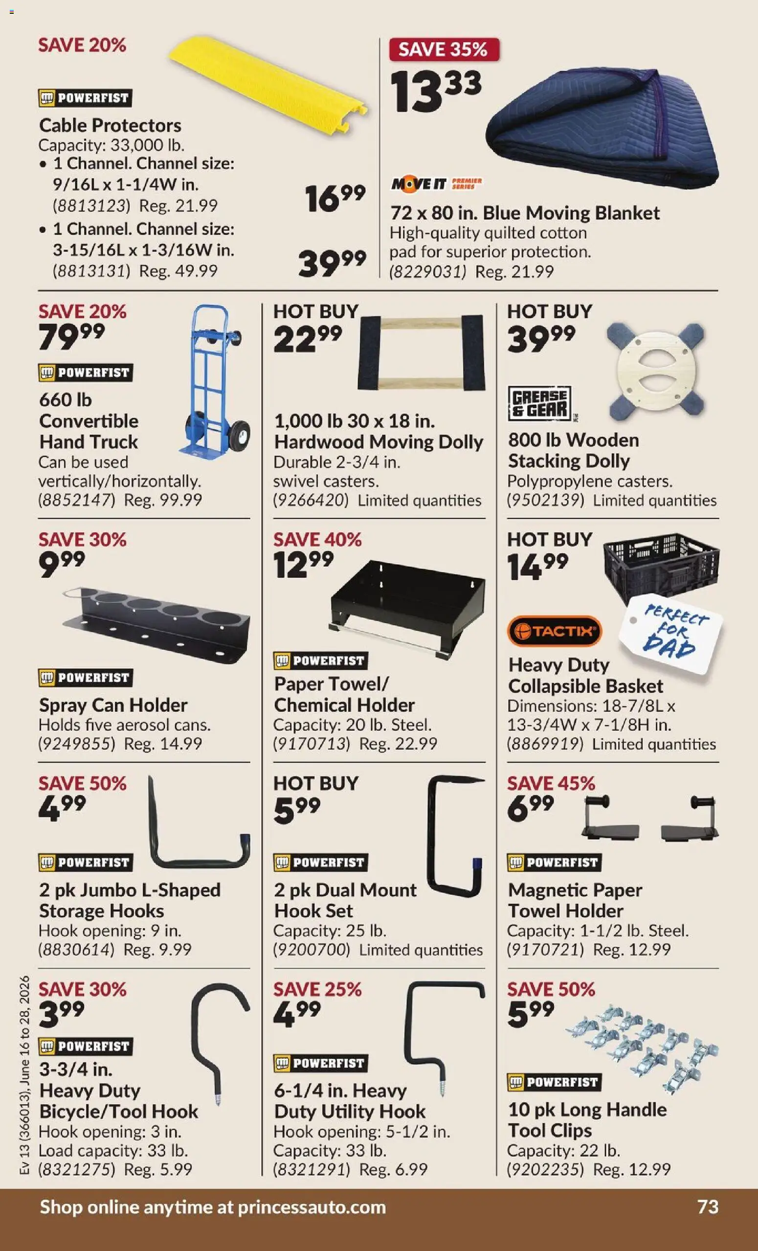 Princess Auto flyer valid from 16.06.2026 | Page: 77 | Products: Cable, Blanket, Basket