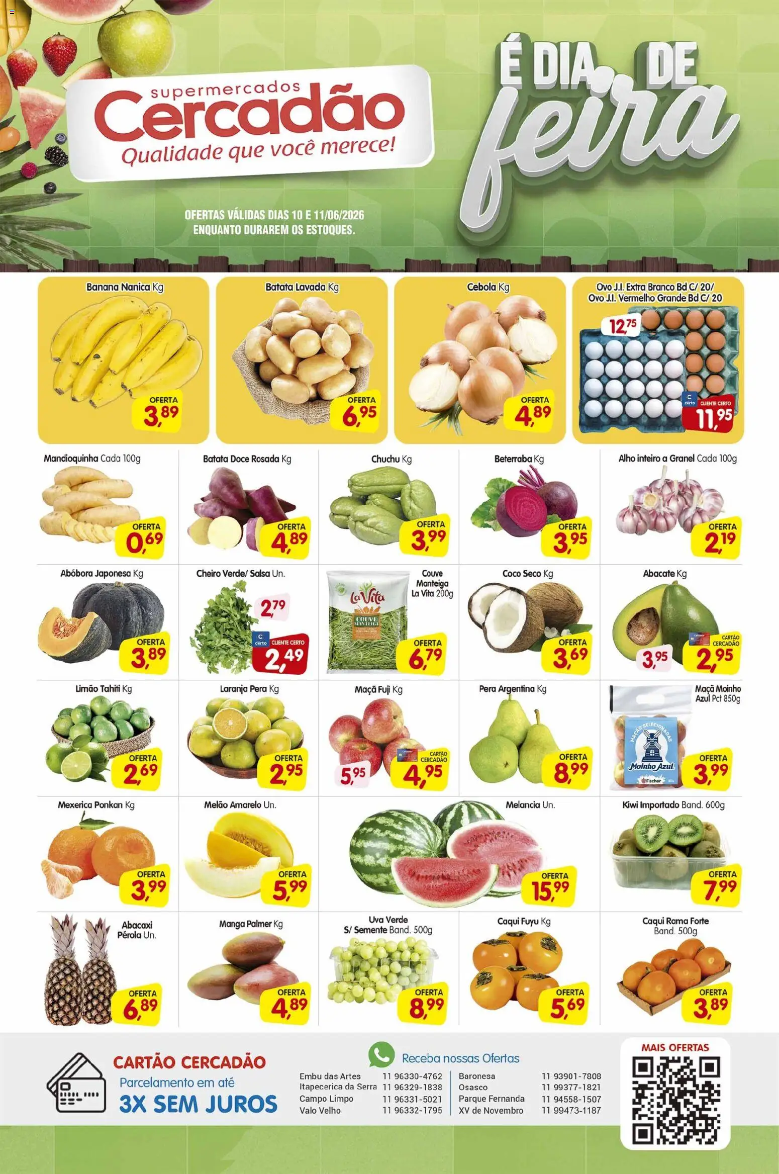 Cercadão Folheto - válido de 10.06.2026 | Página: 1 | Produtos: Pera, Manteiga, Abacaxi, Kiwi