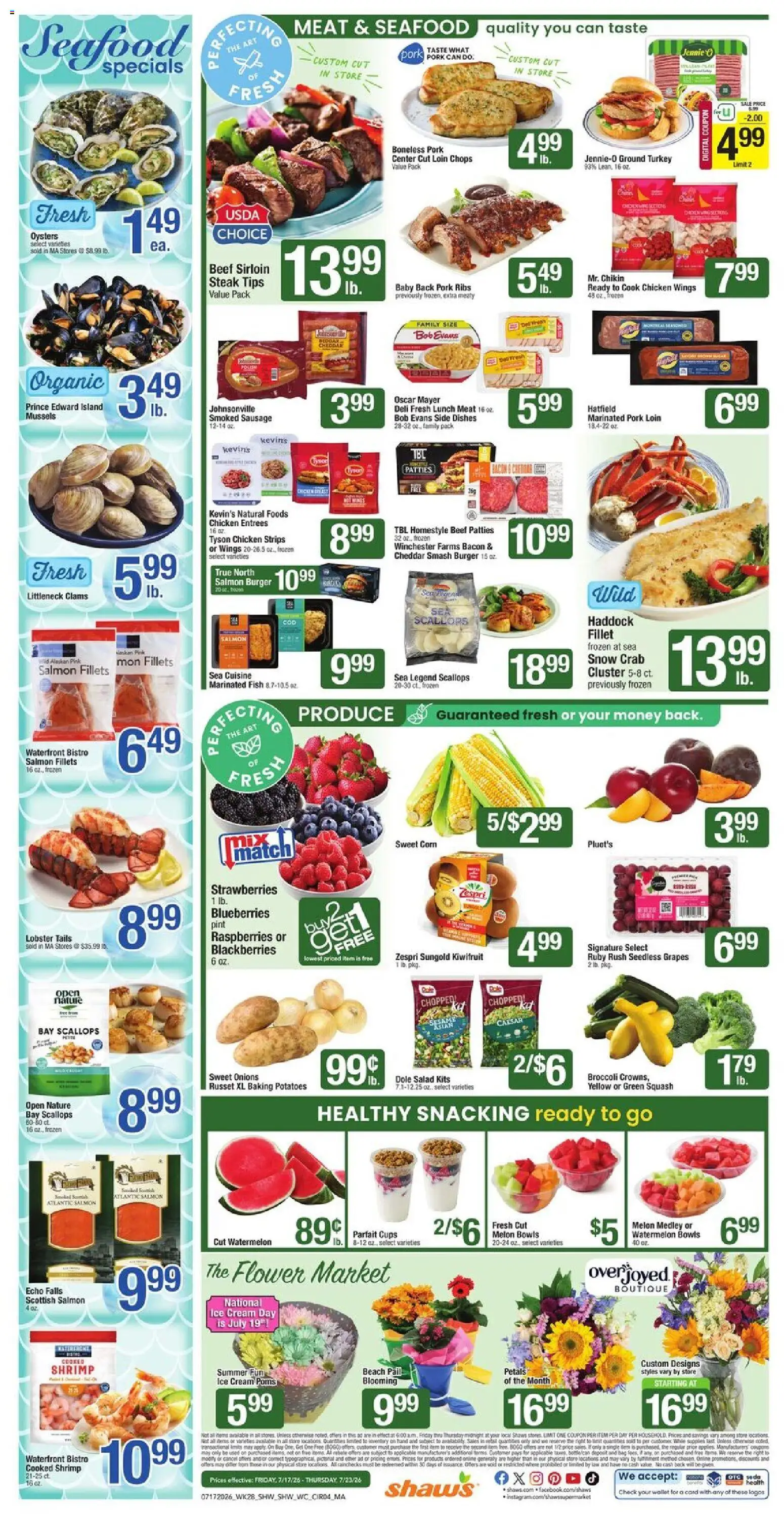 Star Market Weekly Ad - valid from 07/17/2026 | Page: 5 | Products: Pork, Strawberries, Ice cream, Melon