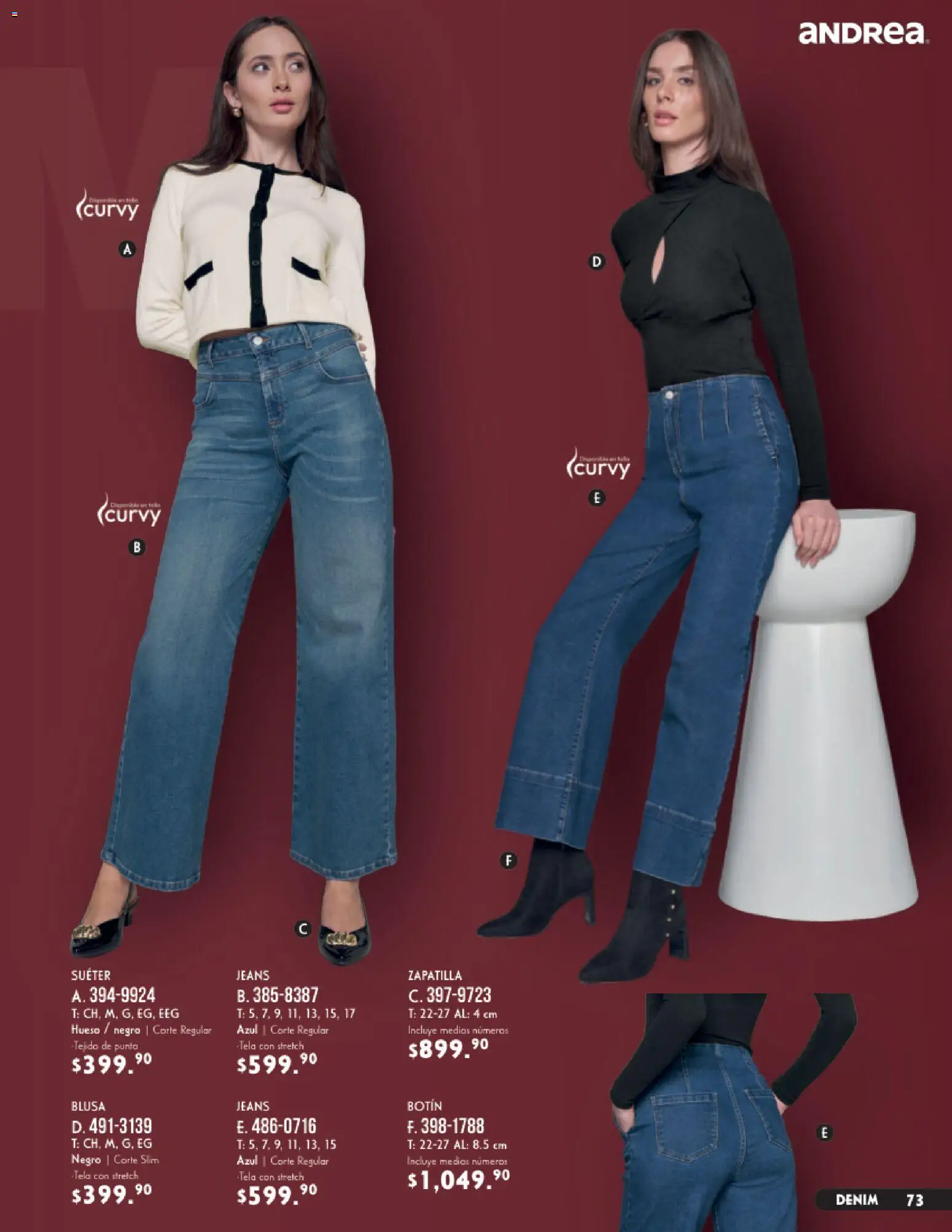 Nuevas ofertas de Andrea válidas en toda la República Mexicana desde el 23/08/2026. ¡Encuentra las mejores ofertas en Andrea catálogo Vestir! | Página: 73 | Productos: Blusa, Suéter, Botín