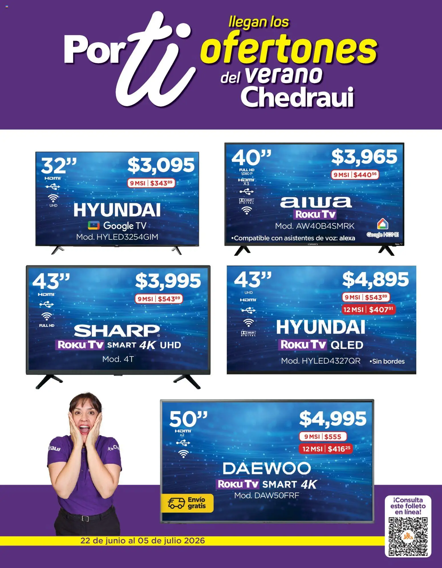 Nuevas ofertas de Chedraui válidas en toda la República Mexicana desde el 22/06/2026. ¡Encuentra las mejores ofertas en Chedraui folleto Llegan los porti ofertones! | Página: 1