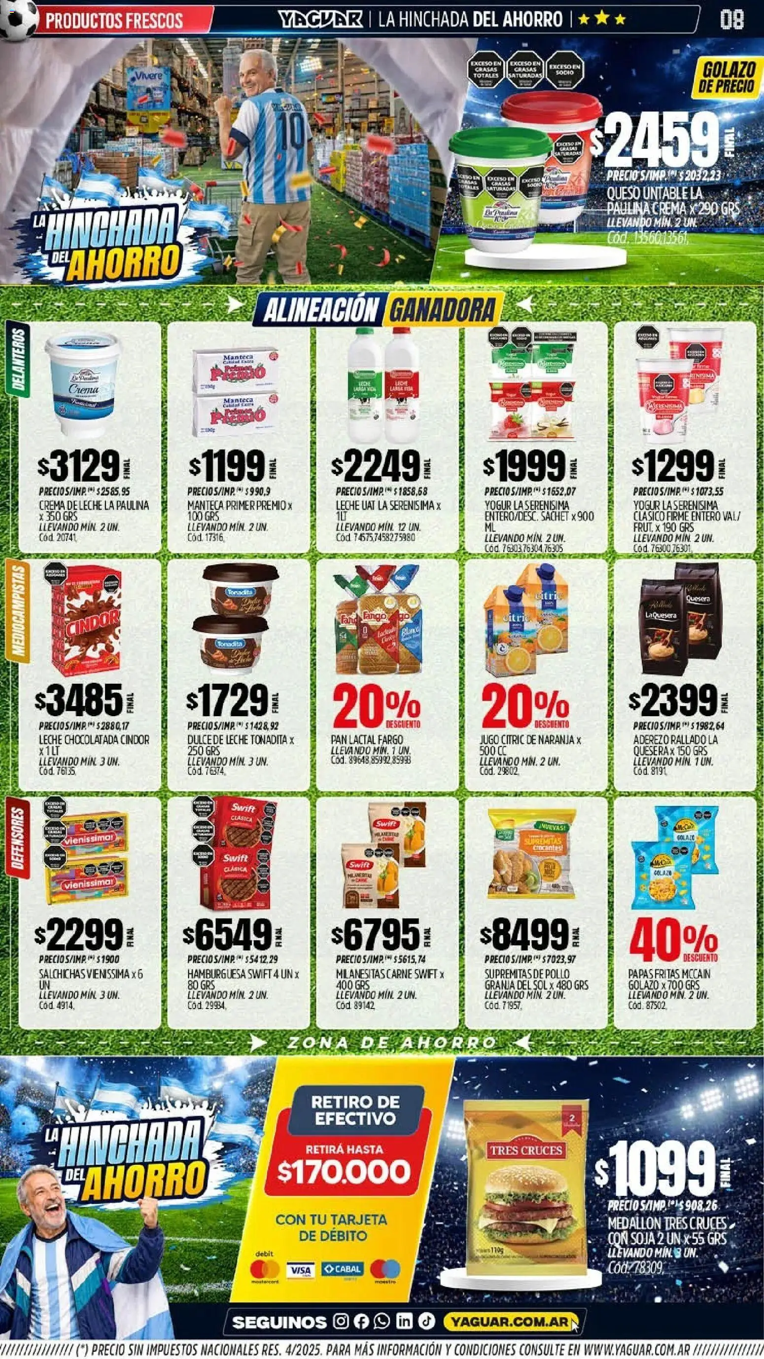 Yaguar - Oferta Semanal Mar del Plata │ válido desde el 15.06.2026 | Página: 7 | Productos: Aderezo, Yogur, Pan, Crema