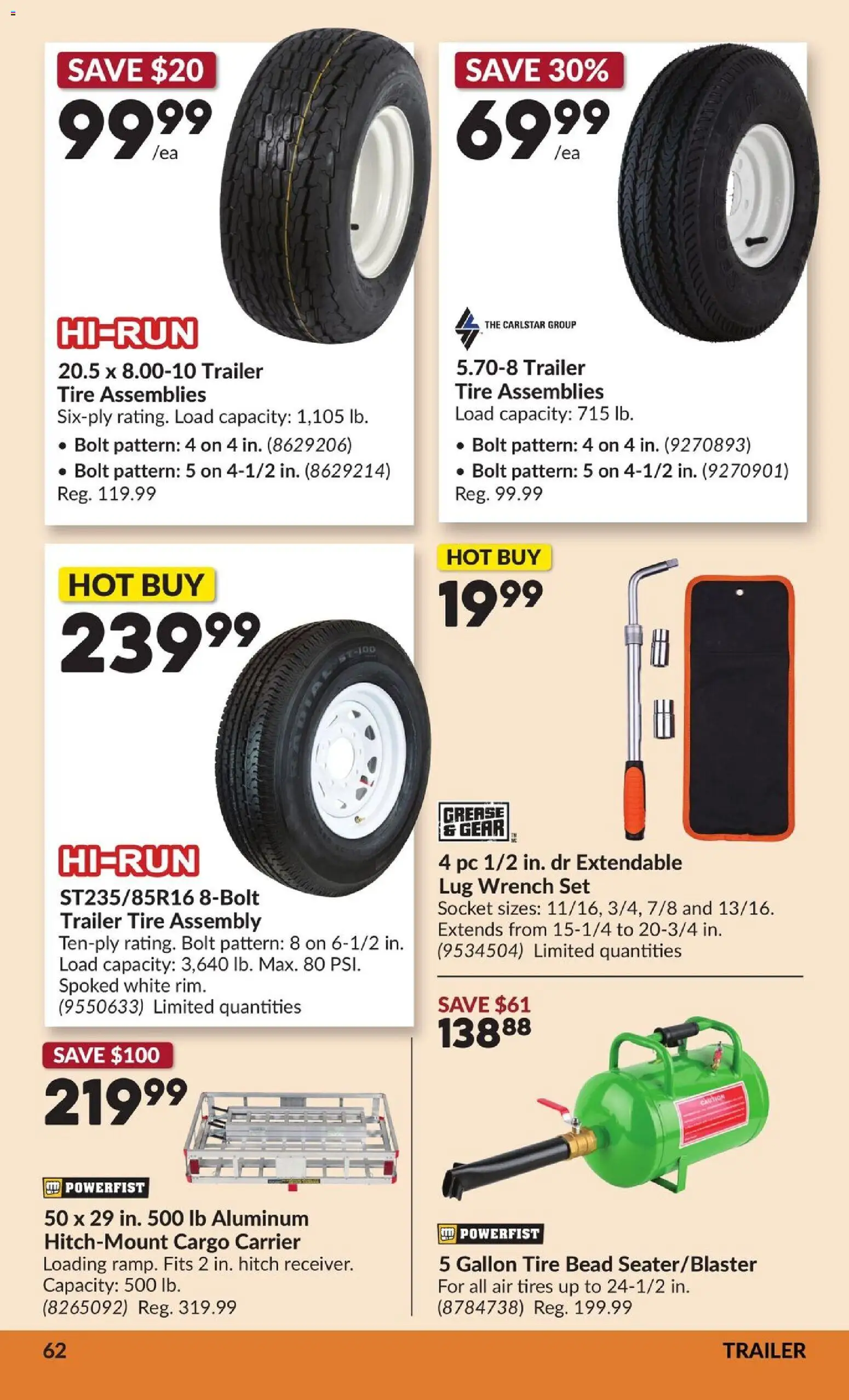 Princess Auto flyer valid from Aug 25, 2026 | Page: 63 | Products: Trailer, PC, Socket