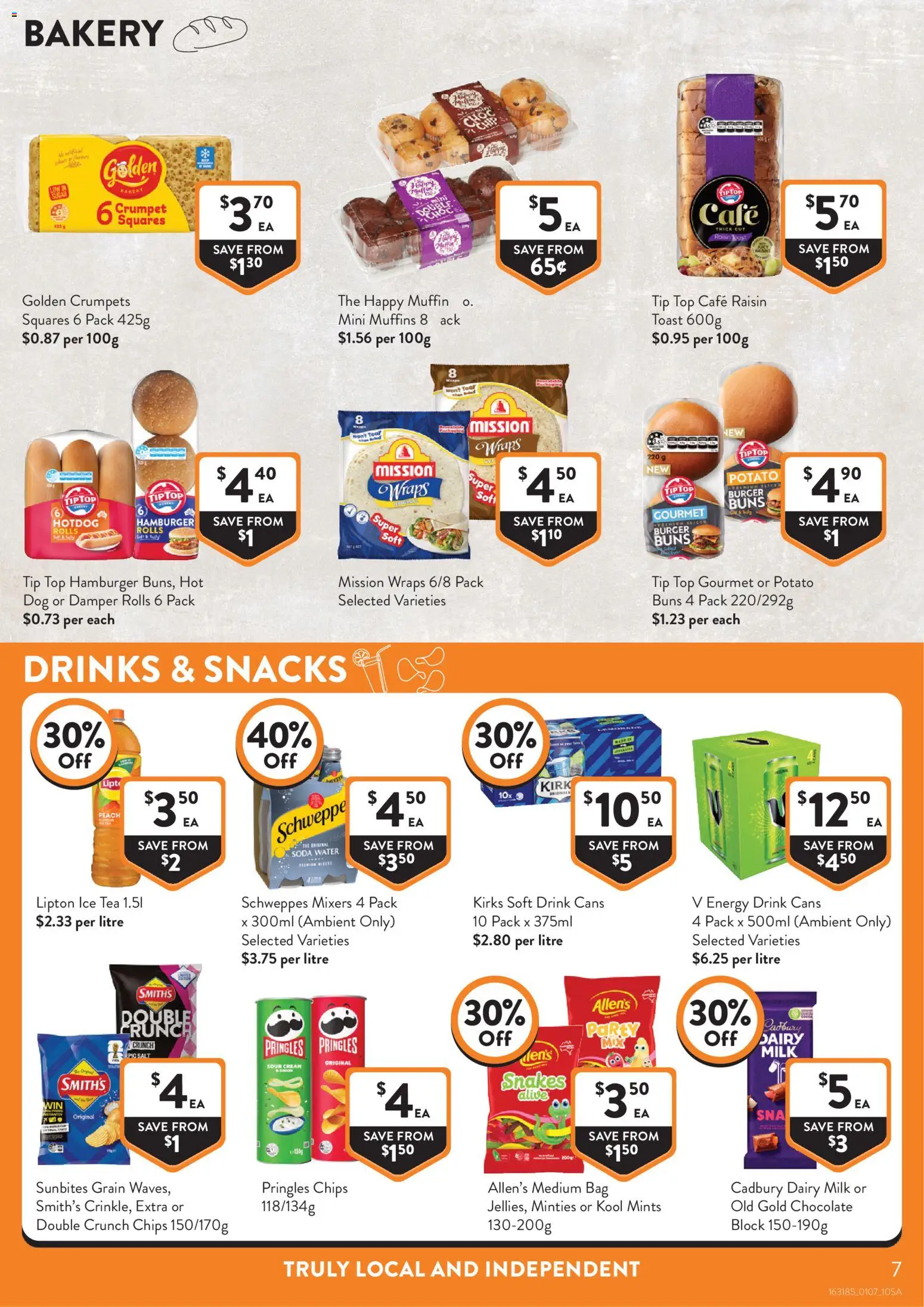 Foodworks catalogue - valid from 01/07/2026 | Page: 7 | Products: Milk, Chips, Bag, Bakery