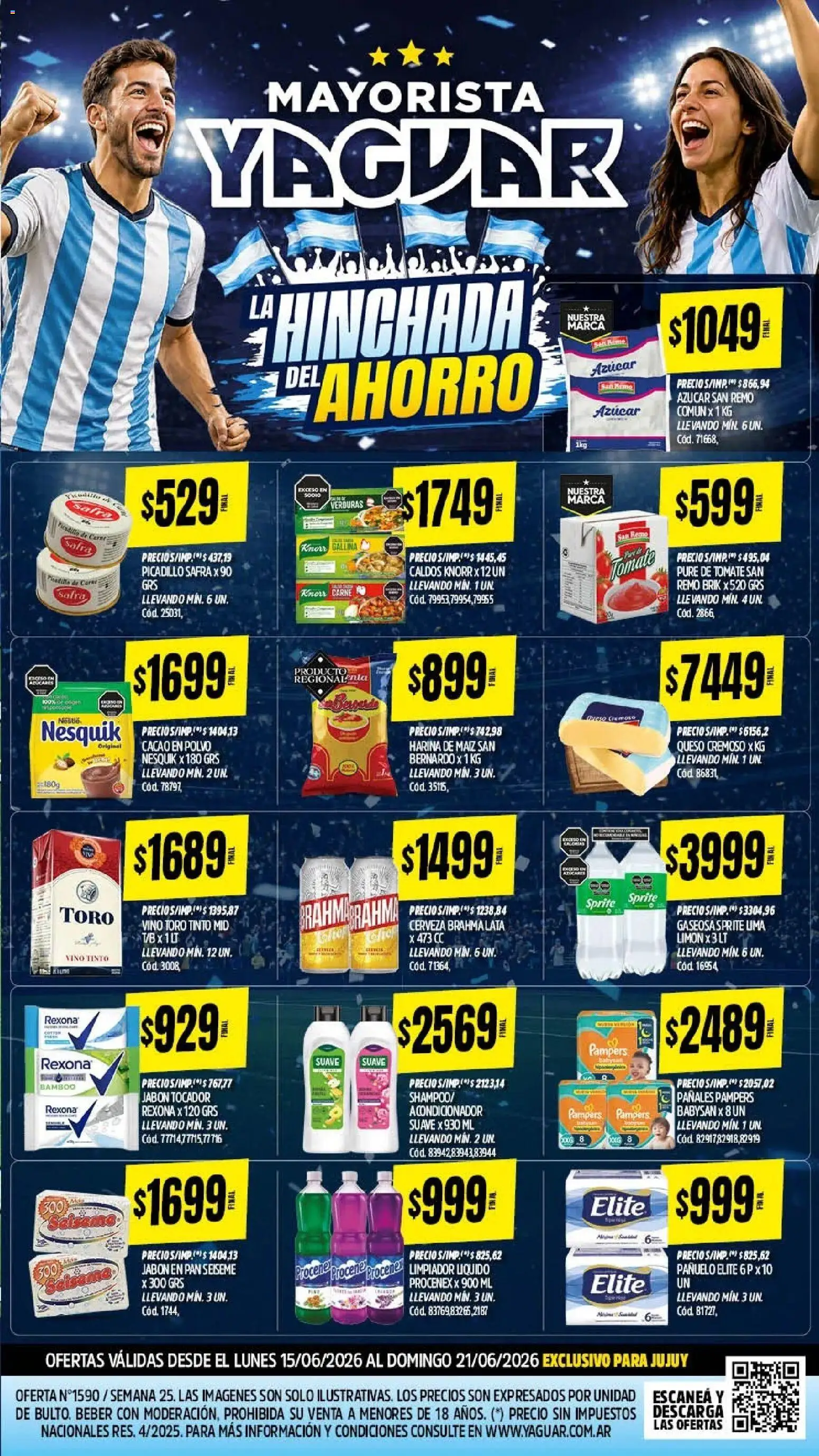 Yaguar - Oferta Semanal Jujuy │ válido desde el 15/06/2026 | Página: 2 | Productos: Harina, Lima, Queso, Pan