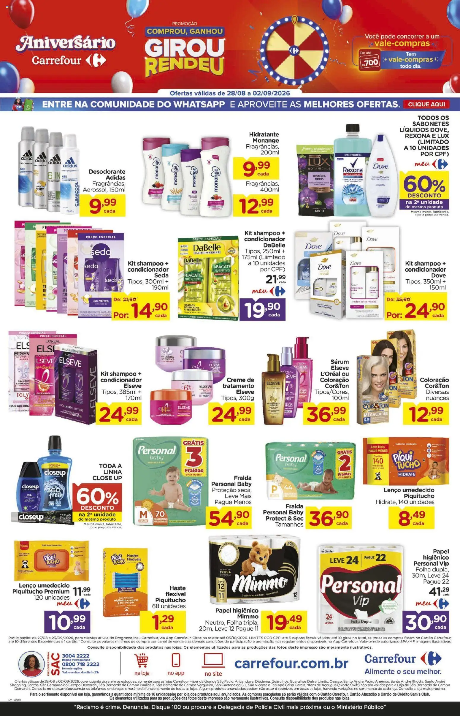 Carrefour Folheto - válido de 28/08/2026 | Página: 7 | Produtos: Shampoo, Abacate, Massa, Papel higiênico