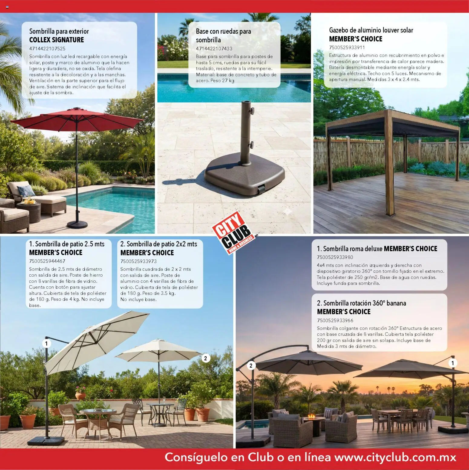 Nuevas ofertas de City Club válidas en toda la República Mexicana desde el 13.03.2026. ¡Encuentra las mejores ofertas en City Club Catálogo de muebles! | Página: 9 | Productos: Agua, Funda, Batería, Gazebo