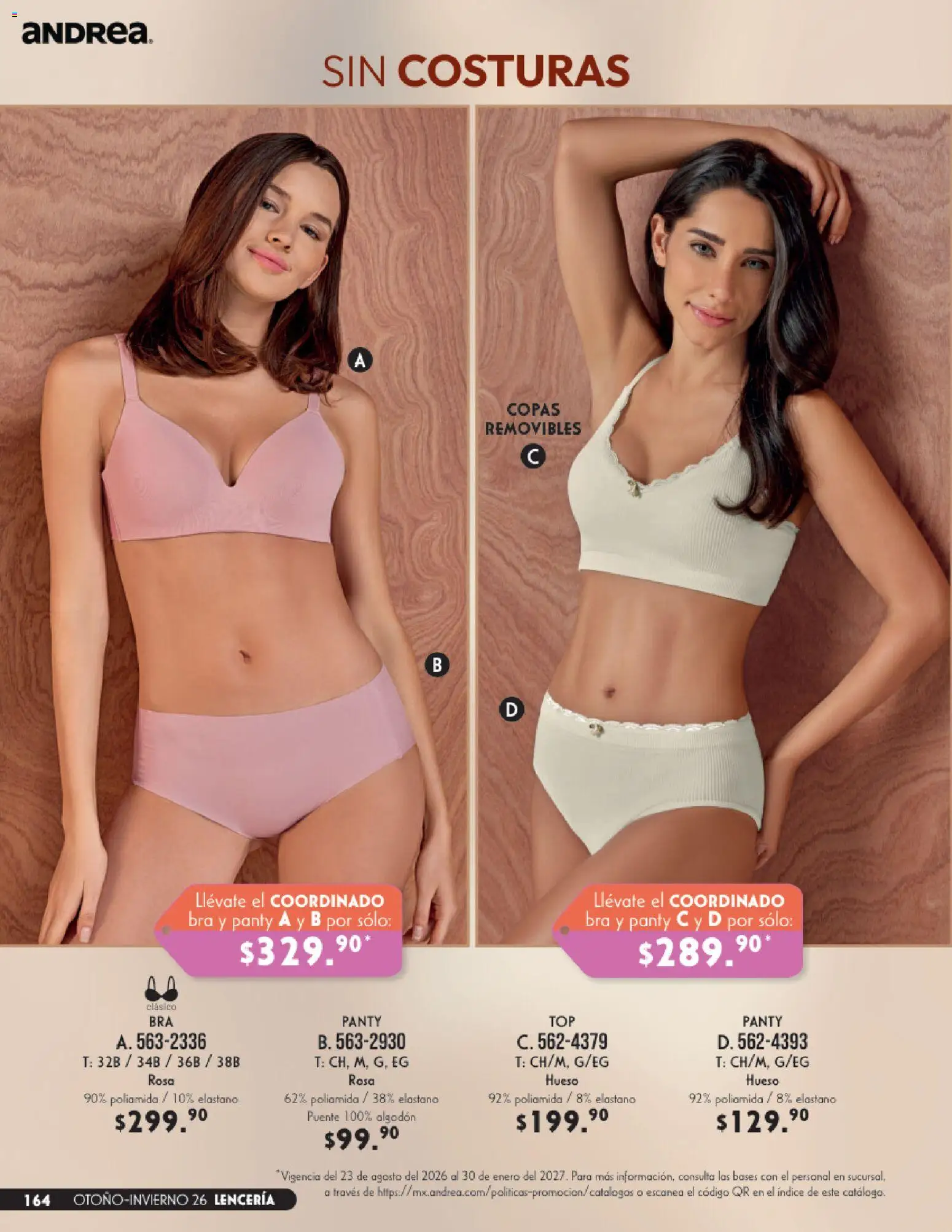 Nuevas ofertas de Andrea válidas en toda la República Mexicana desde el 23/08/2026. ¡Encuentra las mejores ofertas en Andrea catálogo Lencería & vestir interior! | Página: 24 | Productos: Algodón, Lenceria