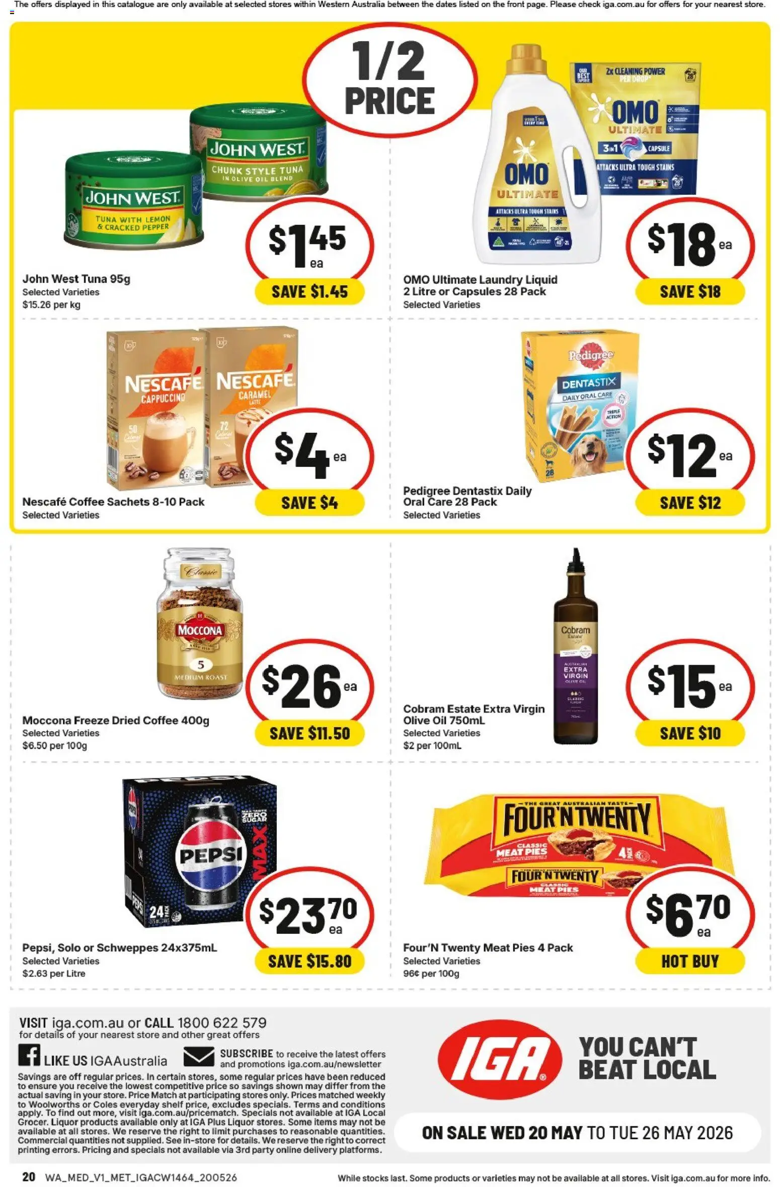 IGA catalogue - valid from 20.05.2026 | Page: 2 | Products: Pepsi, Pepper, Tuna, Pies