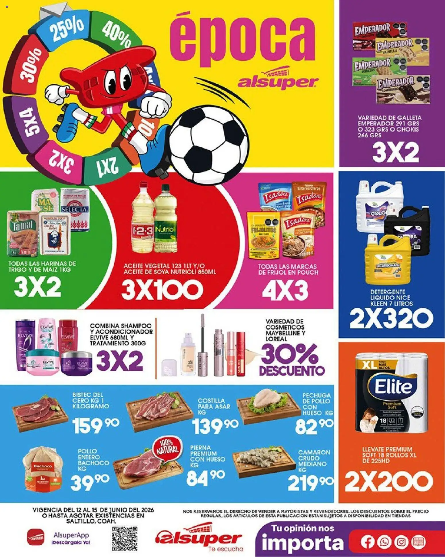 Nuevas ofertas de Alsuper válidas en toda la República Mexicana desde el 12.06.2026. ¡Encuentra las mejores ofertas en Alsuper folleto Saltillo! | Página: 1 | Productos: Maíz, Aceite, Té, Acondicionador