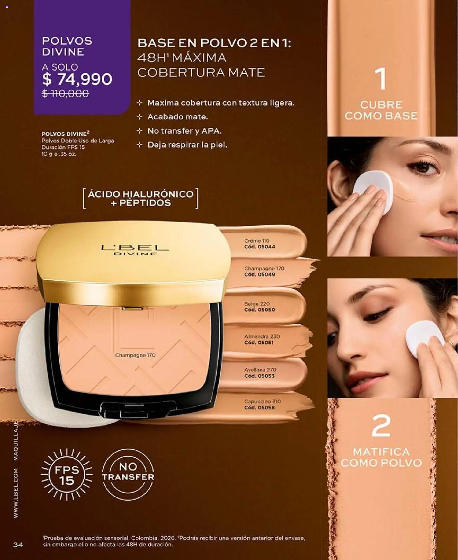 L'Bel revista - valida desde el 30/10/2026 | Página: 34 | Productos: Almendra, Maquillaje, Polvo