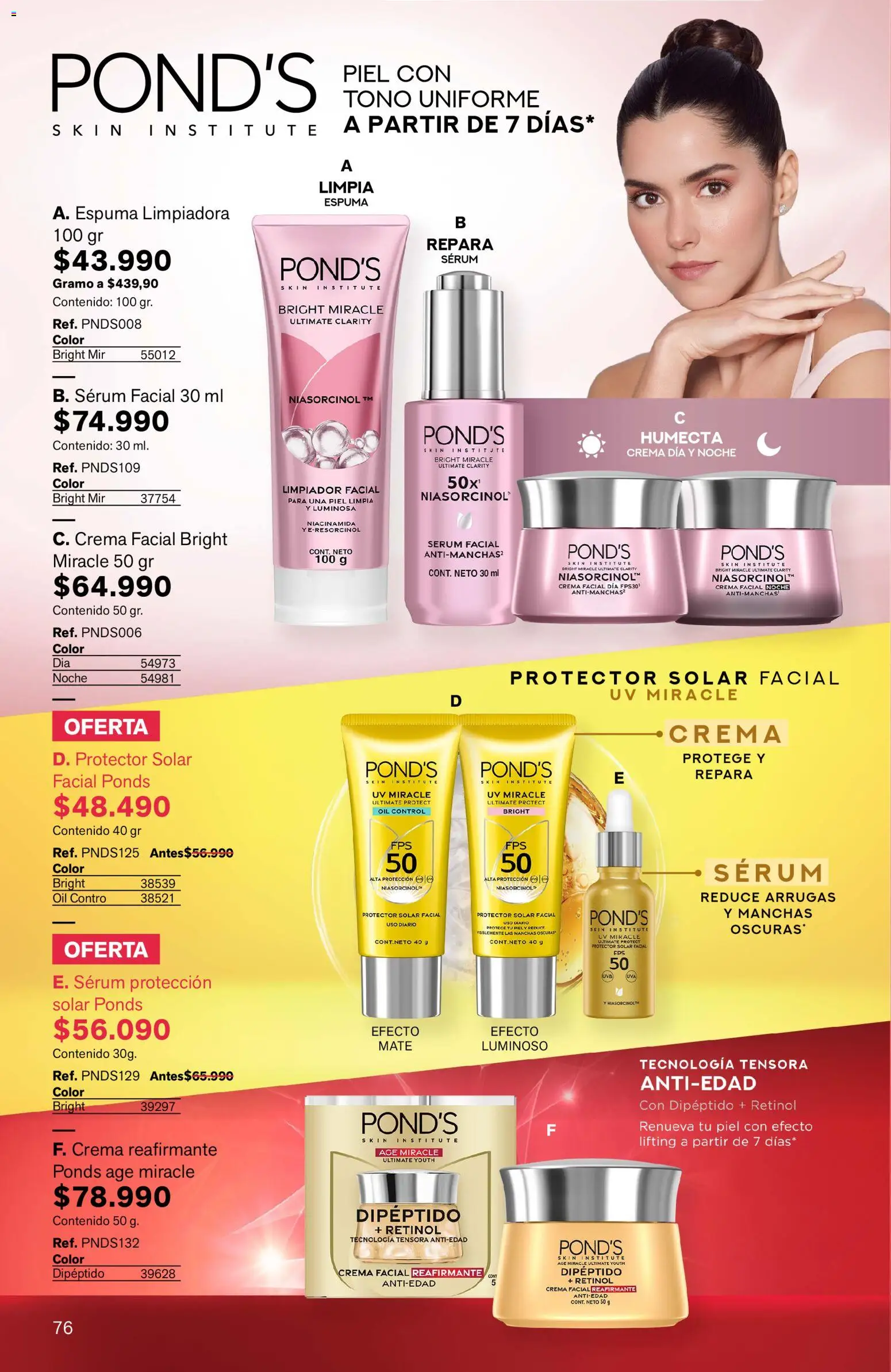 Leonisa revista - valida desde el 15.05.2026 | Página: 76 | Productos: Crema, Limpiador, Limpiador facial, Protector solar