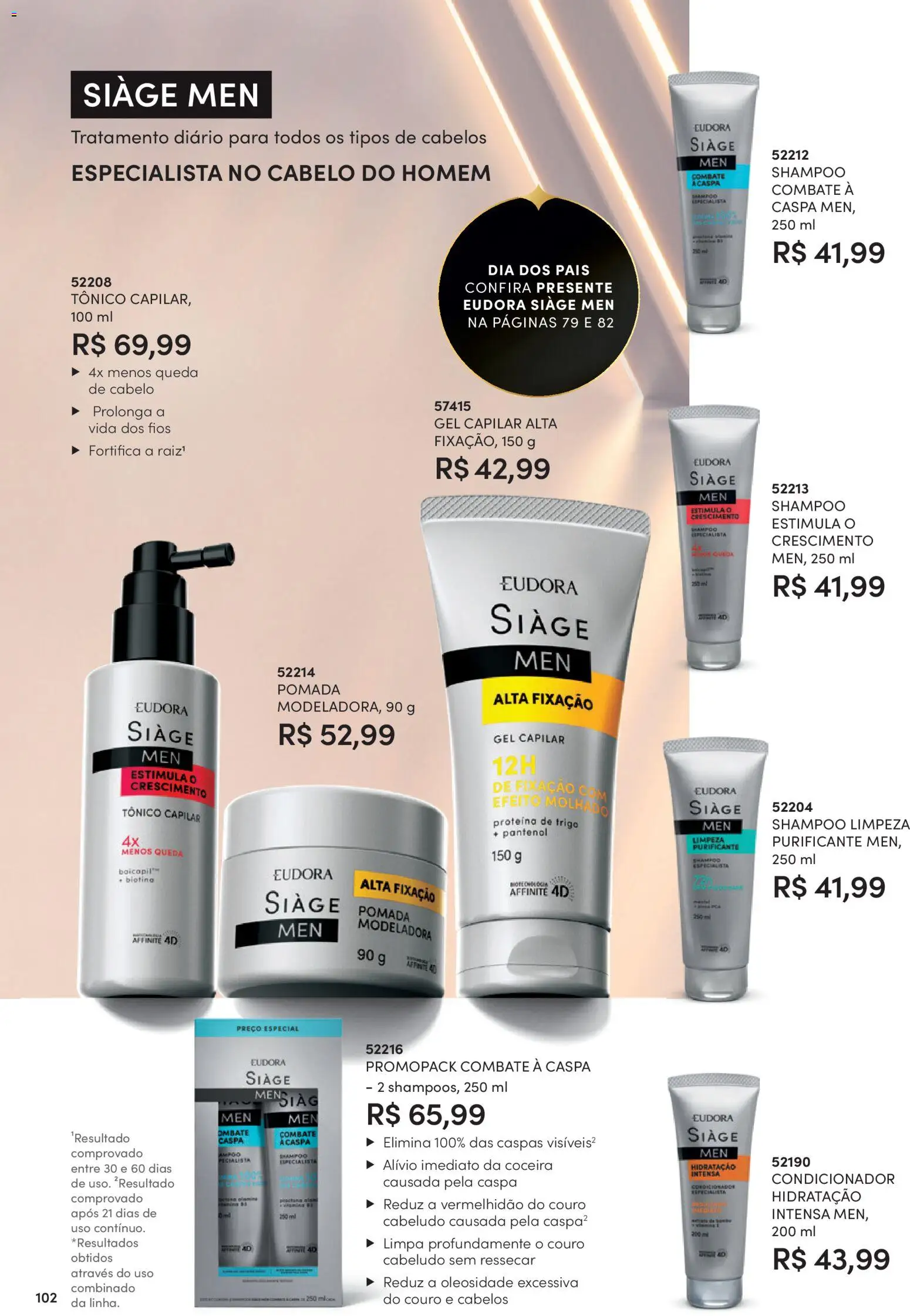 Eudora Folheto - válido de 15/07/2026 | Página: 105 | Produtos: Shampoo, Tônico, Condicionador, Pomada