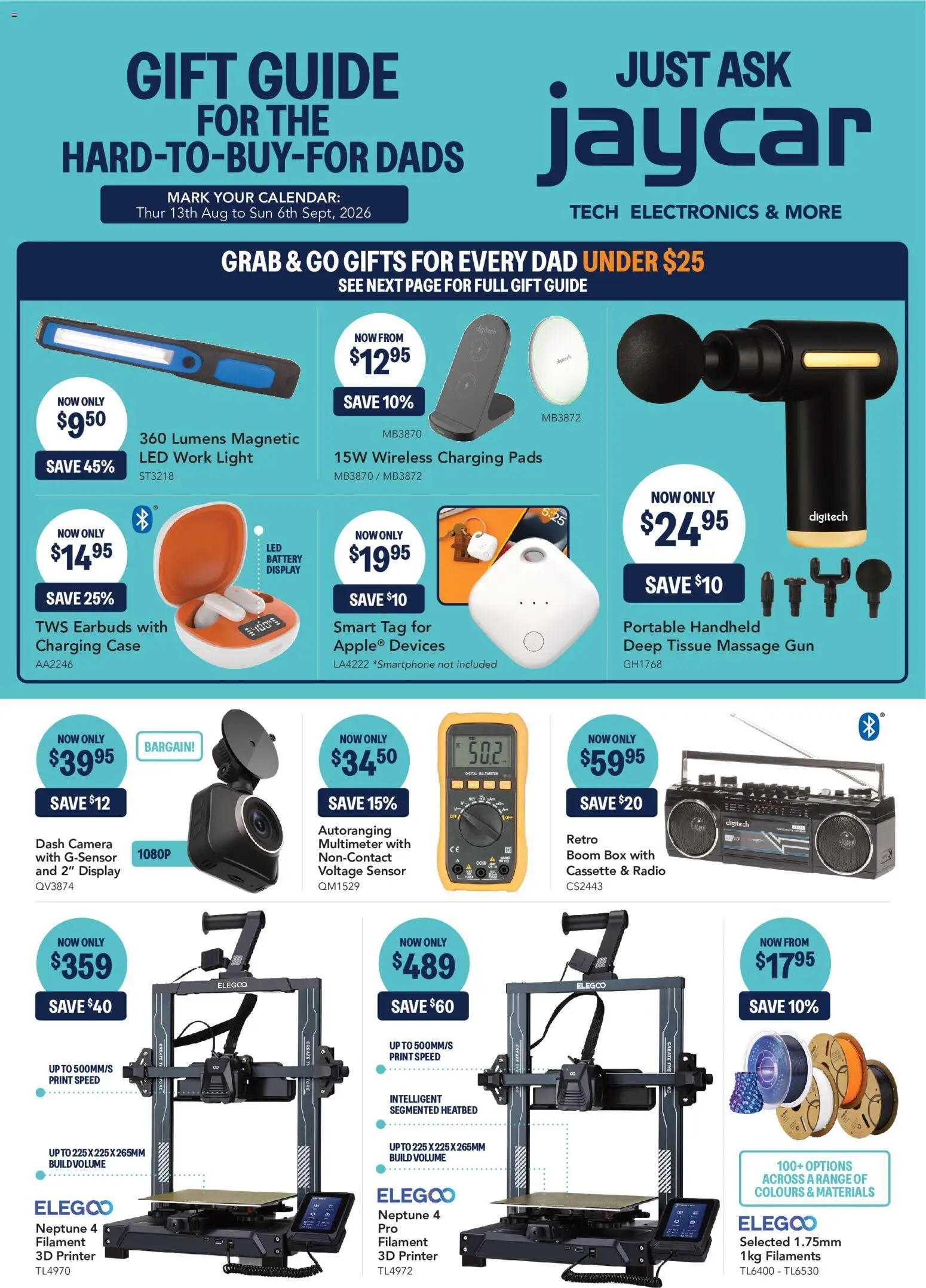 Jaycar catalogue - valid from 13/08/2026 | Page: 1 | Products: Box, Printer, Camera, Radio