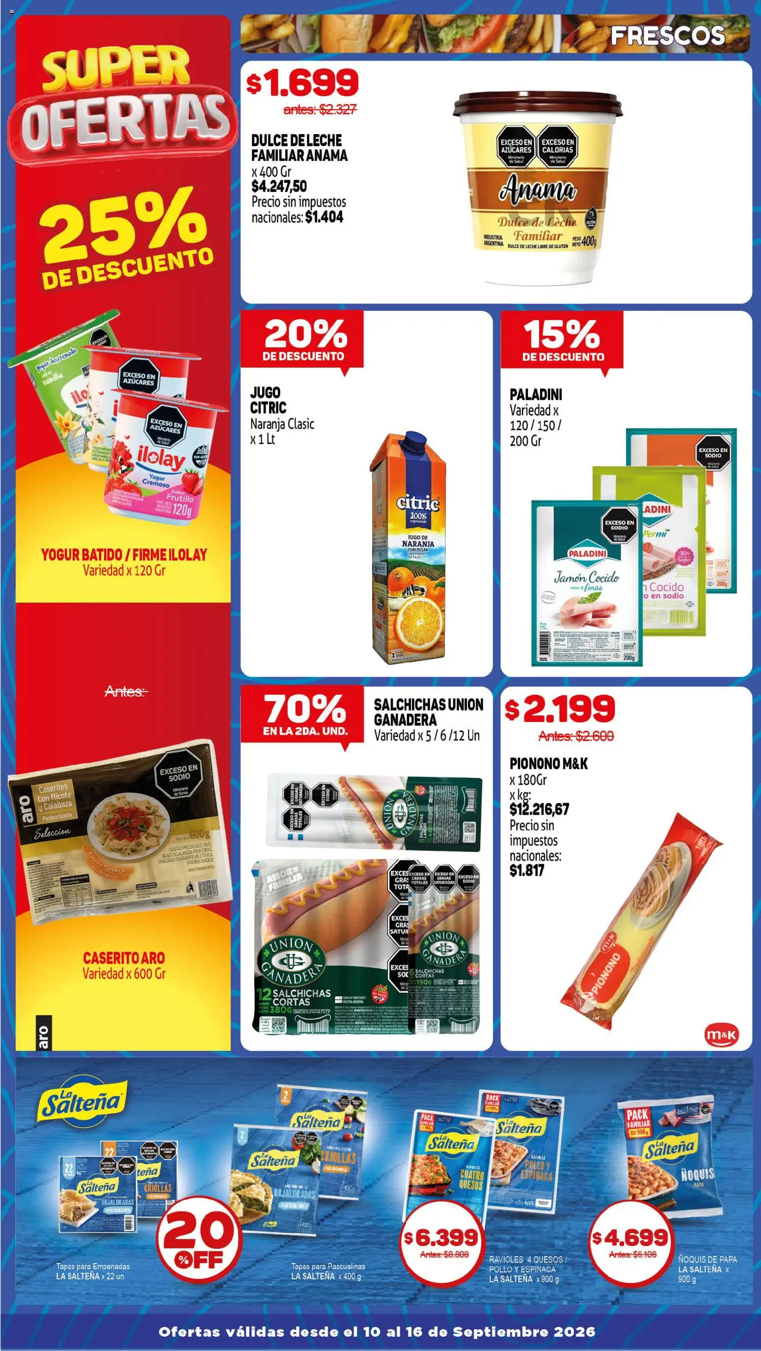 Makro Ofertas │ válido desde el 10/09/2026 | Página: 3 | Productos: Papa, Ravioles, Ñoquis, Salchichas
