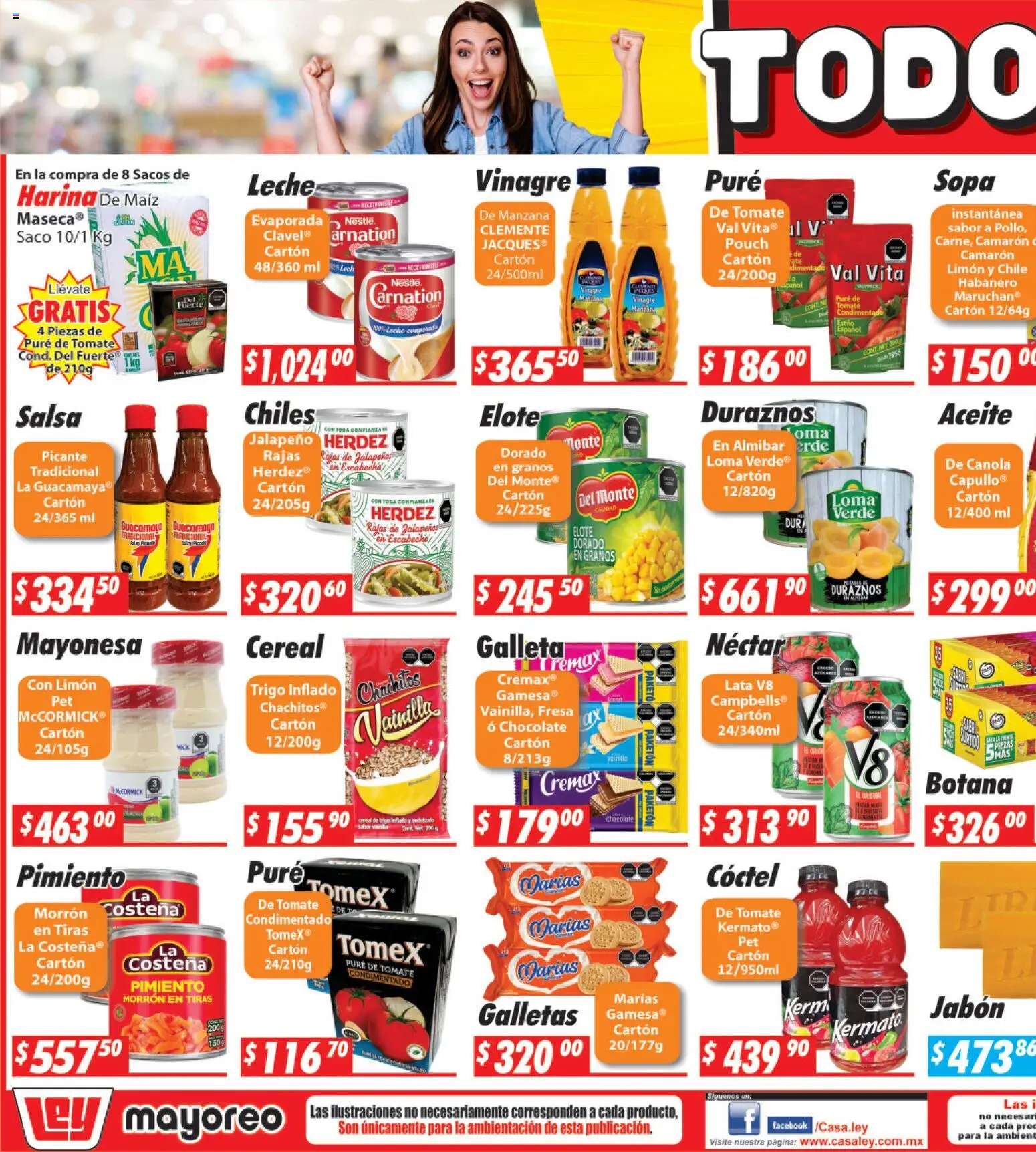 Nuevas ofertas de Casa Ley válidas en toda la República Mexicana desde el 06/07/2026. ¡Encuentra las mejores ofertas en Casa Ley folleto Hermosillo! | Página: 1 | Productos: Harina, Tomate, Manzana, Leche