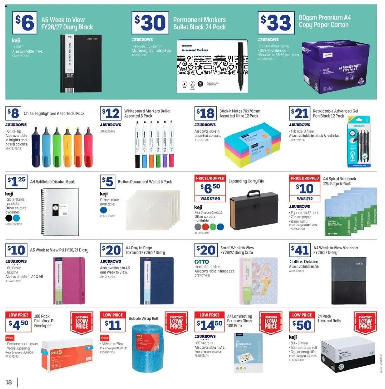 Officeworks catalogue - valid from 11.06.2026 | Page: 18 | Products: Peel, Wallet, Notebook