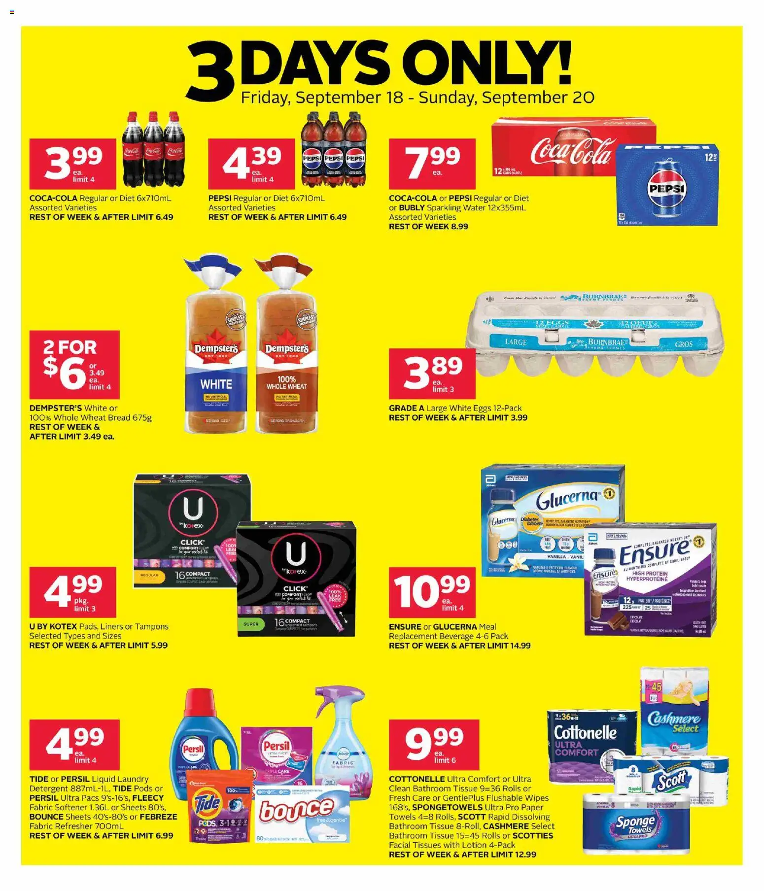 Rexall flyer valid from Sep 18, 2026 | Page: 2 | Products: Sponge, Fabric softener, Vanilla, Bread