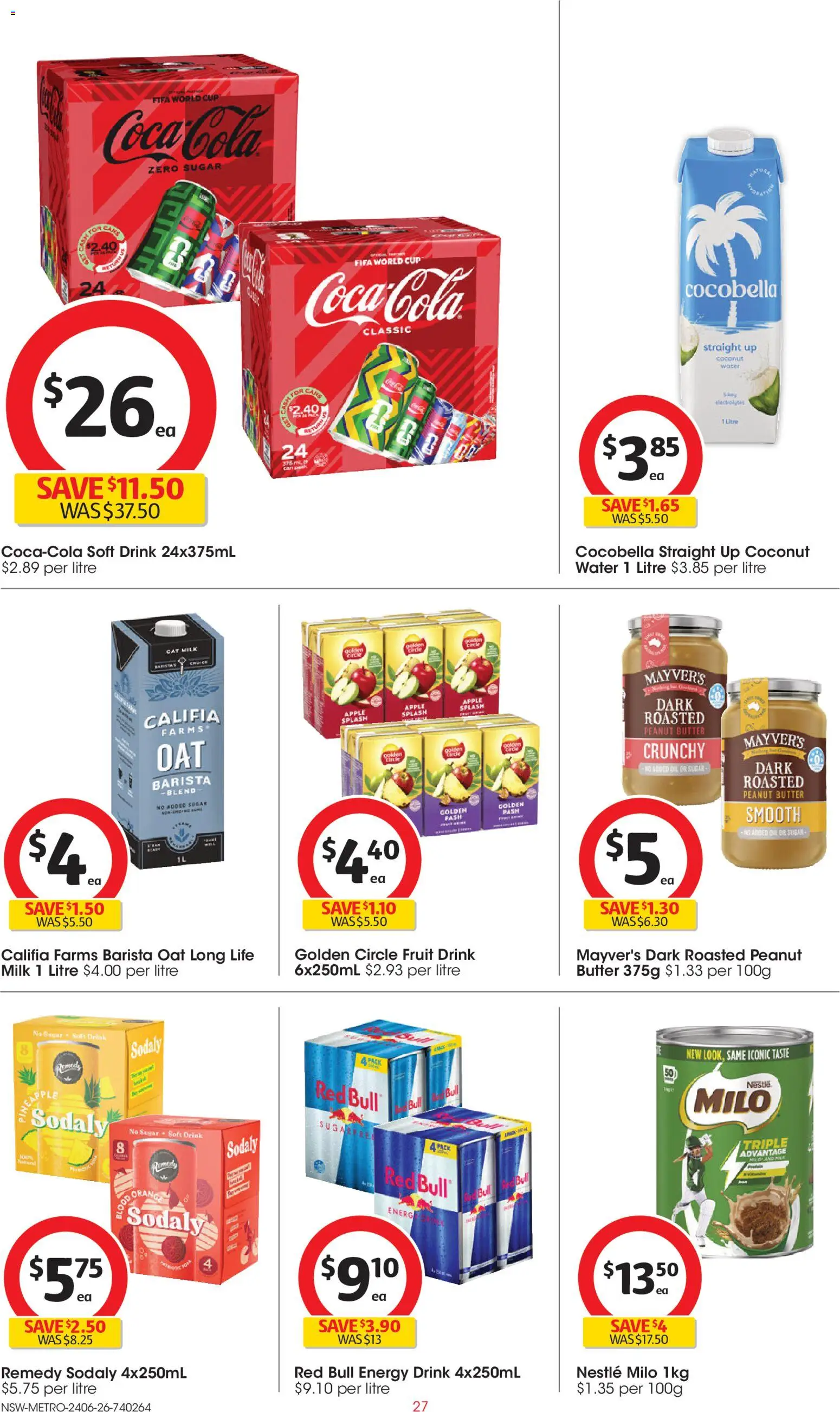 Coles catalogue - valid from 24/06/2026 | Page: 27 | Products: Milk, Butter, Oil, Water
