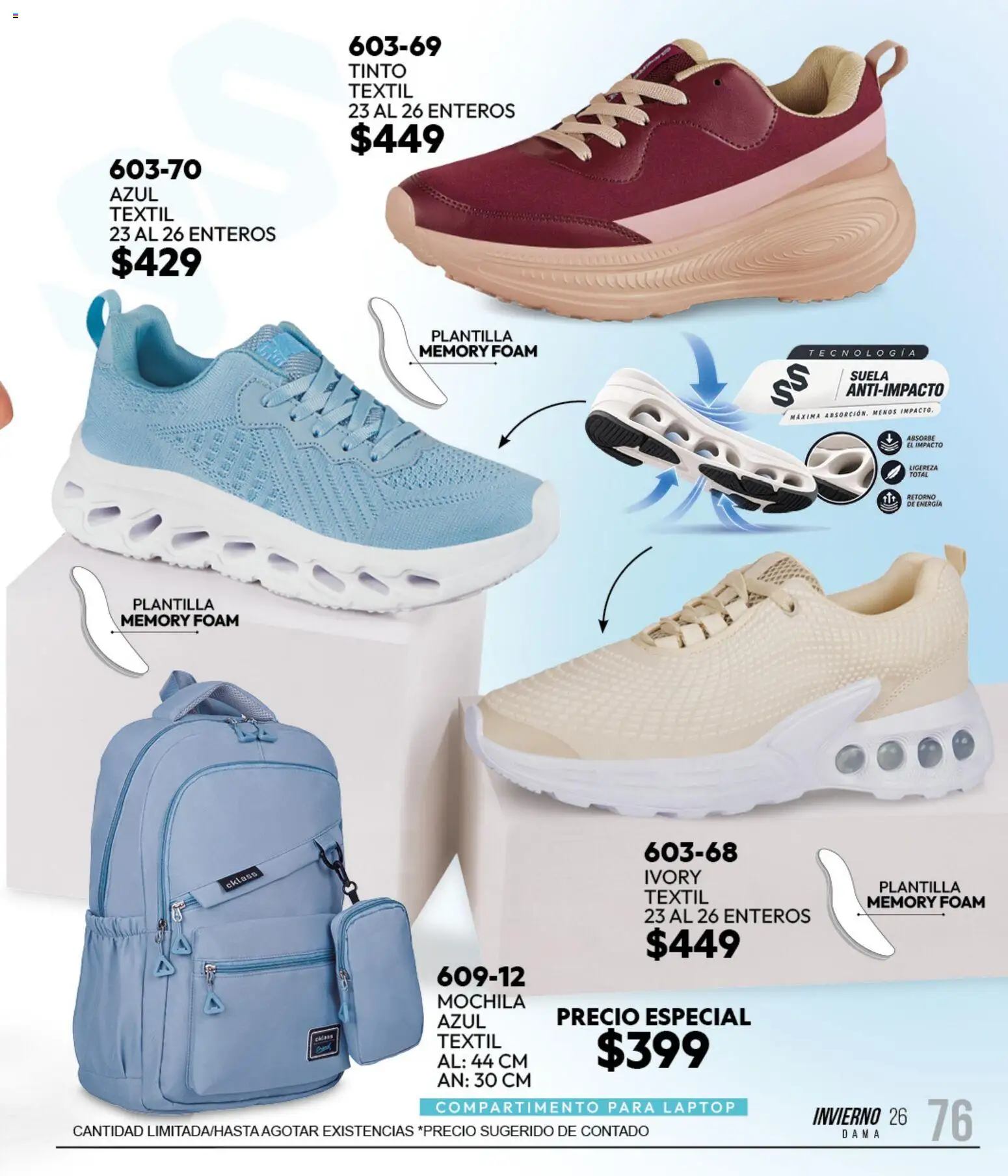 Nuevas ofertas de Cklass válidas en toda la República Mexicana desde el 11/09/2026. ¡Encuentra las mejores ofertas en Cklass catálogo Sportbrands Dama Invierno! | Página: 93 | Productos: Mochila, Laptop
