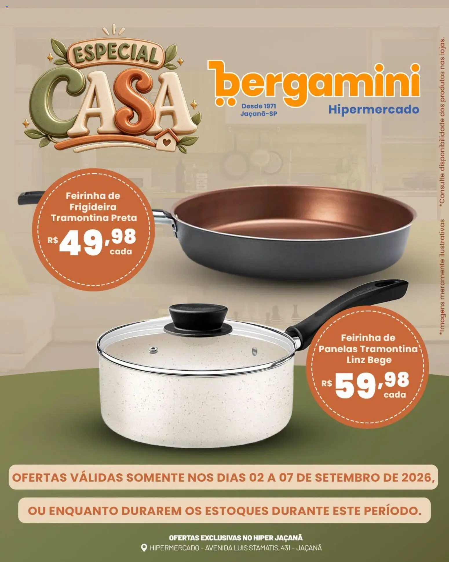 Supermercado Bergamini Folheto - válido de 02/09/2026 | Página: 2 | Produtos: Frigideira, Panelas