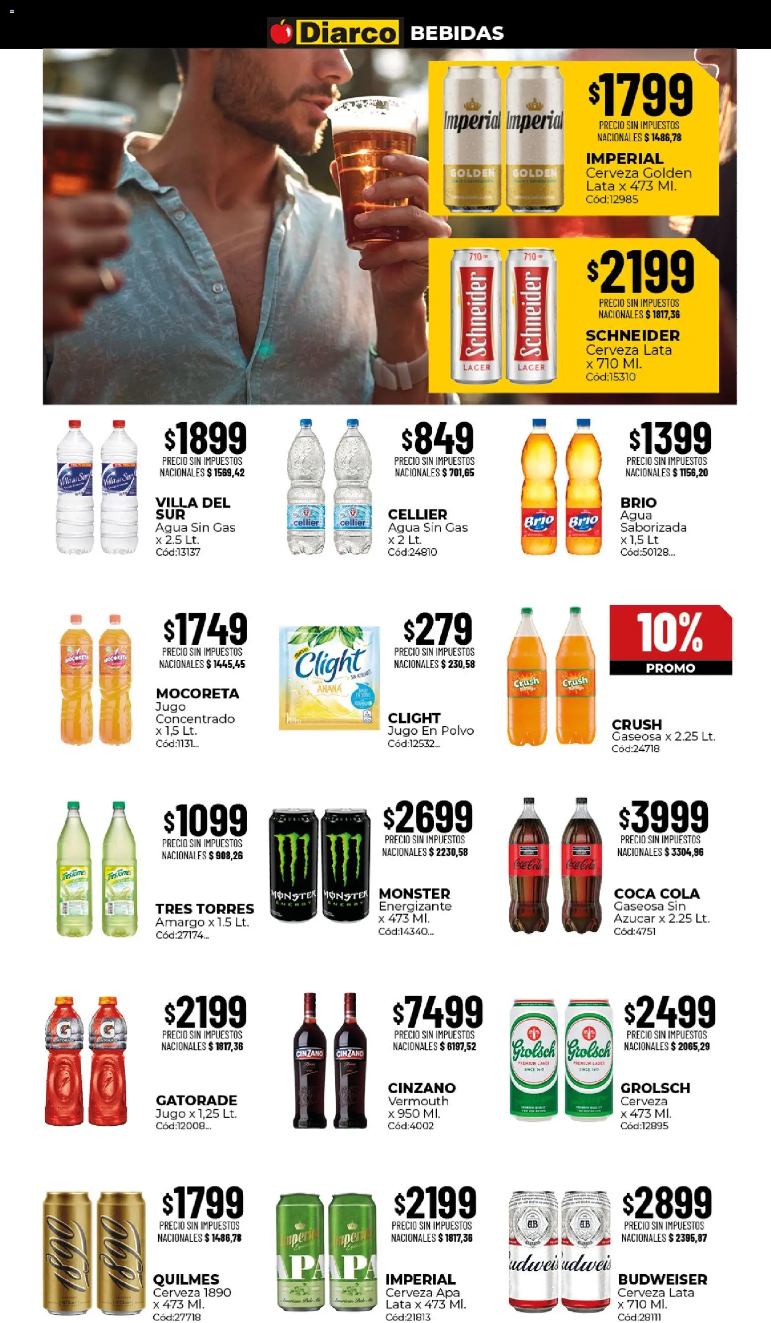 Diarco ofertas │ válido desde el 24/08/2026 | Página: 7 | Productos: Cinzano, Polvo, Jugo, Cerveza