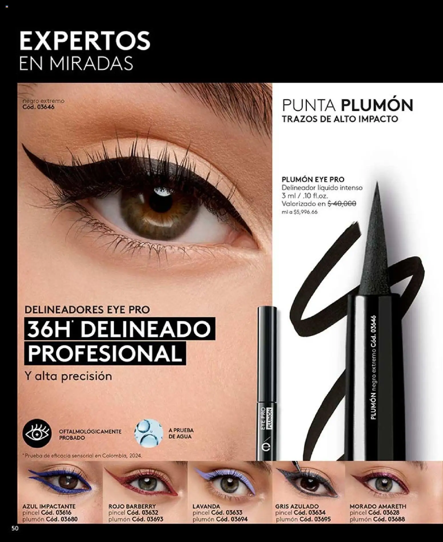 Ésika revista - valida desde el 07/08/2026 | Página: 50 | Productos: Agua, Delineador