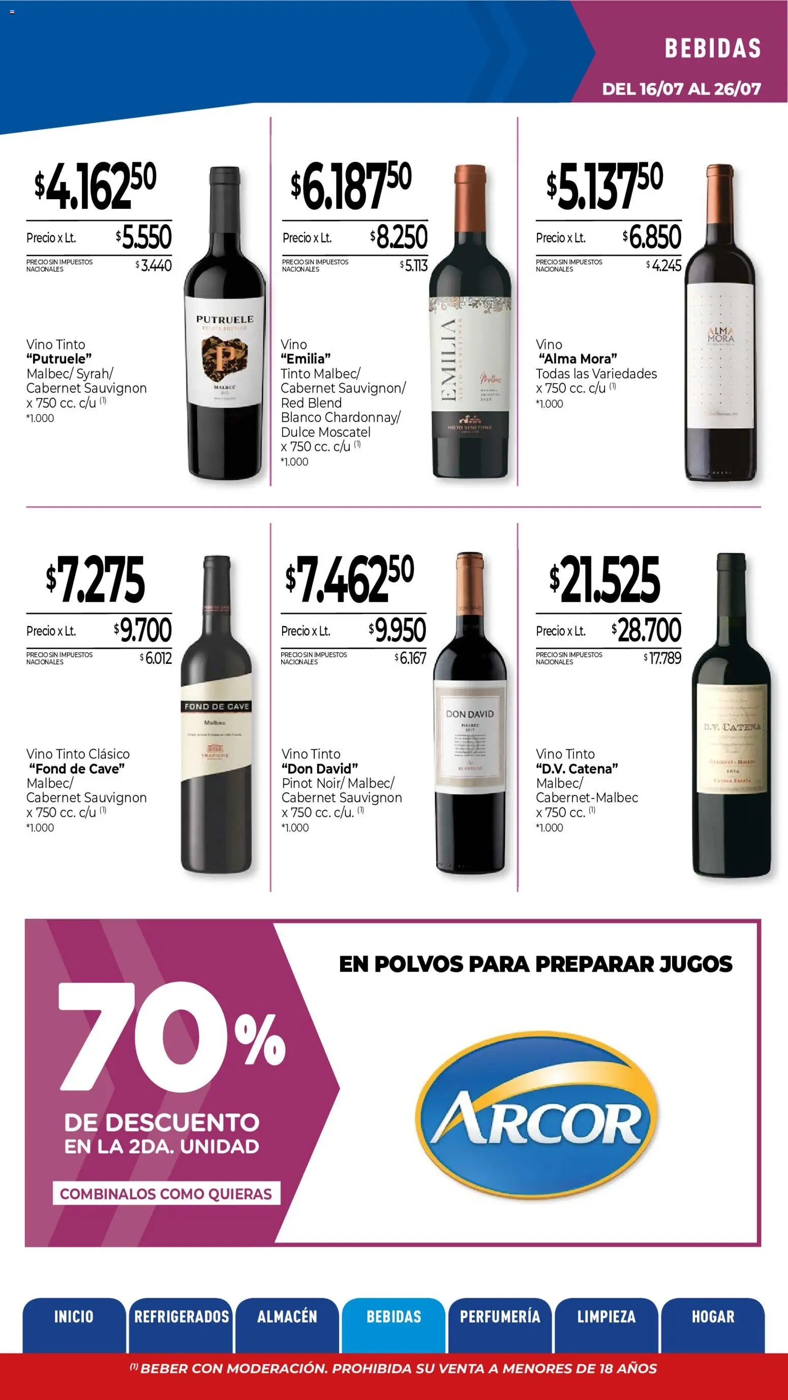 La Anonima catálogo │ válido desde el 16/07/2026 | Página: 19 | Productos: Vino