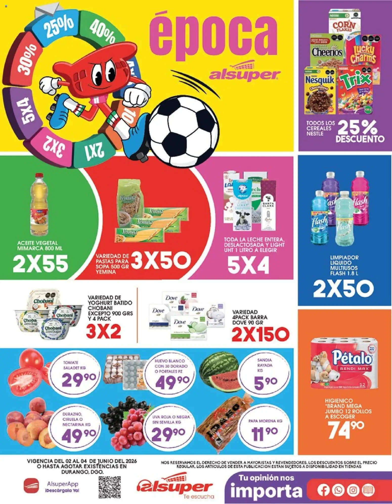 Nuevas ofertas de Alsuper válidas en toda la República Mexicana desde el 02.06.2026. ¡Encuentra las mejores ofertas en Alsuper folleto Durango! | Página: 1