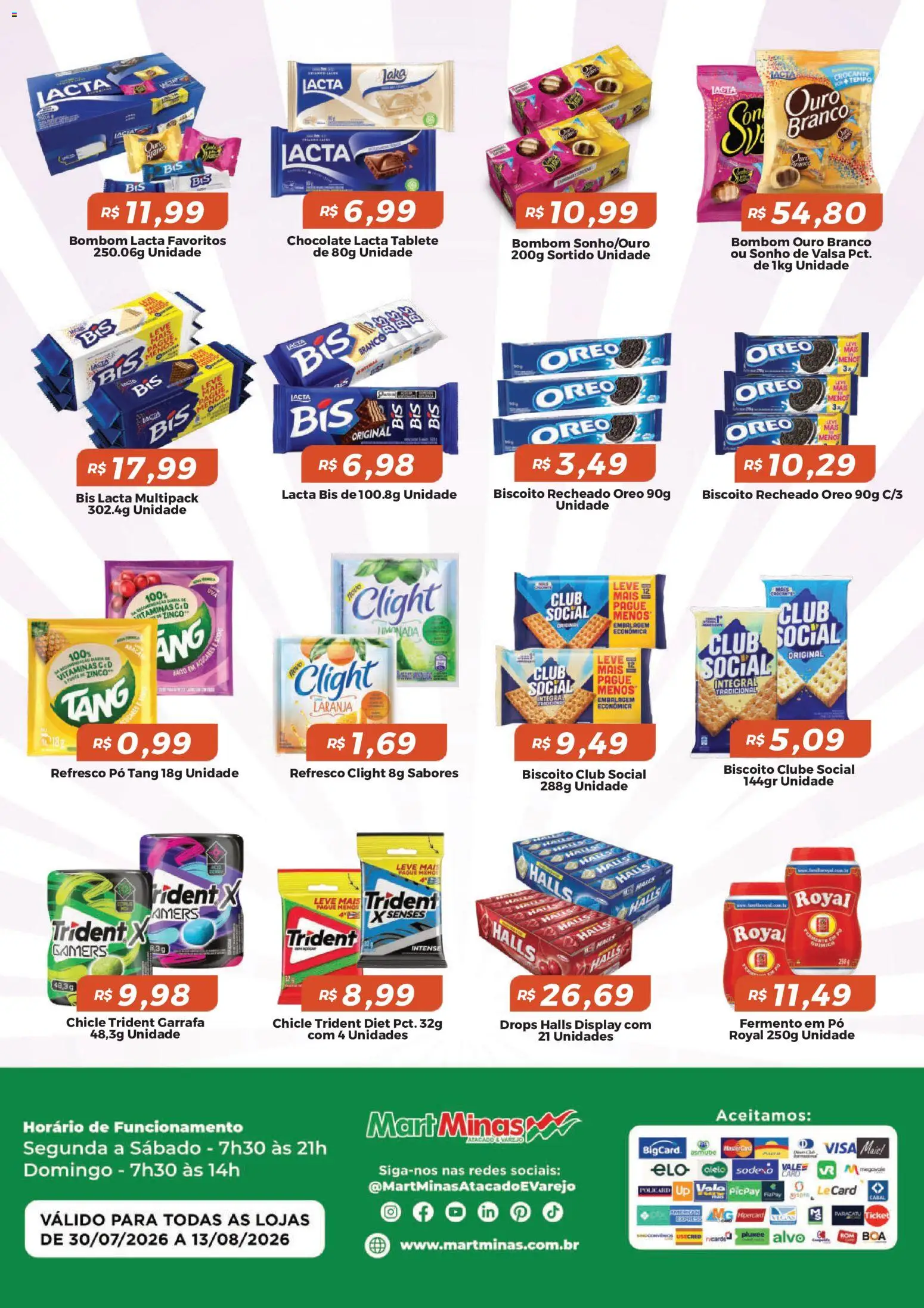 Mart Minas Folheto - válido de 30/07/2026 | Página: 2 | Produtos: Pó, Biscoito, Refresco, Bombom