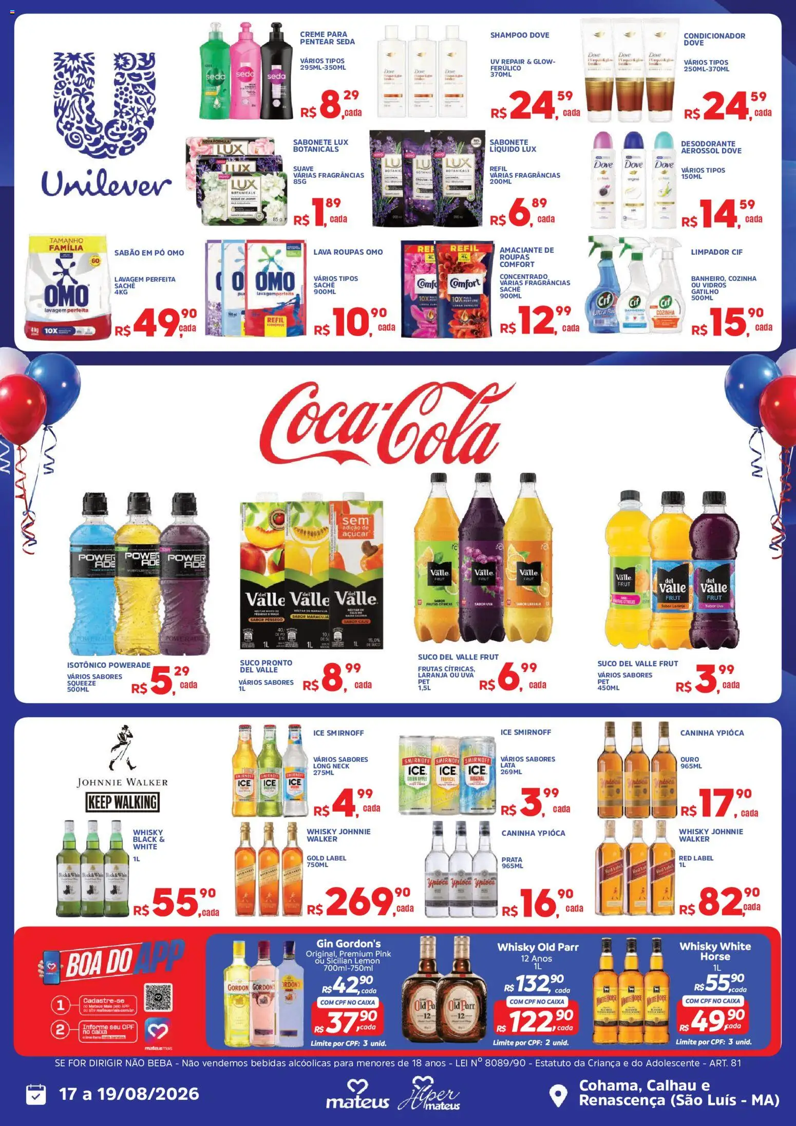 Mateus Folheto - válido de 17/08/2026 | Página: 3 | Produtos: Frutas, Shampoo, Pêssego, Uva