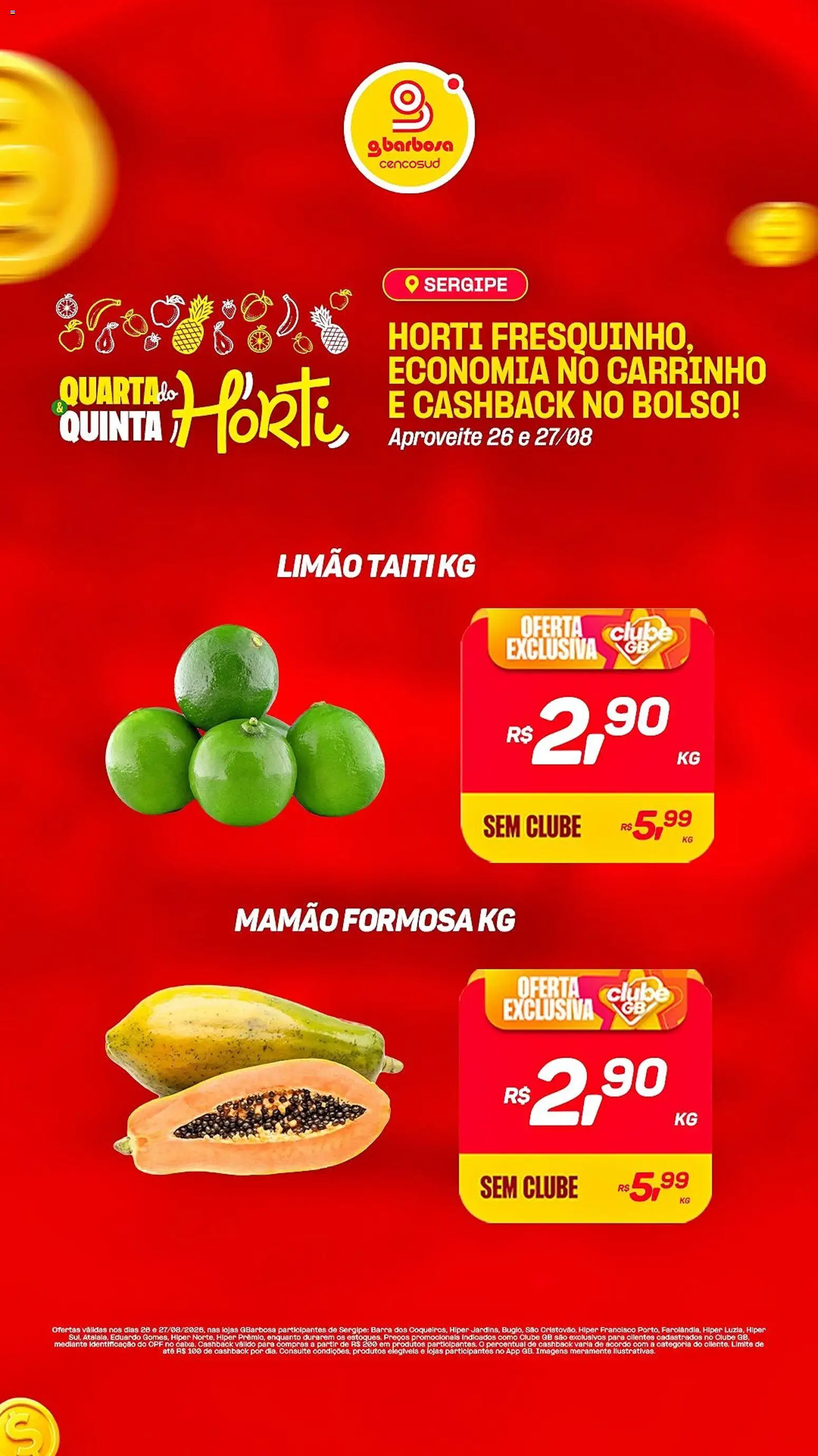 Gbarbosa Folheto - válido de 26/08/2026 | Página: 5 | Produtos: Carrinho, Mamão