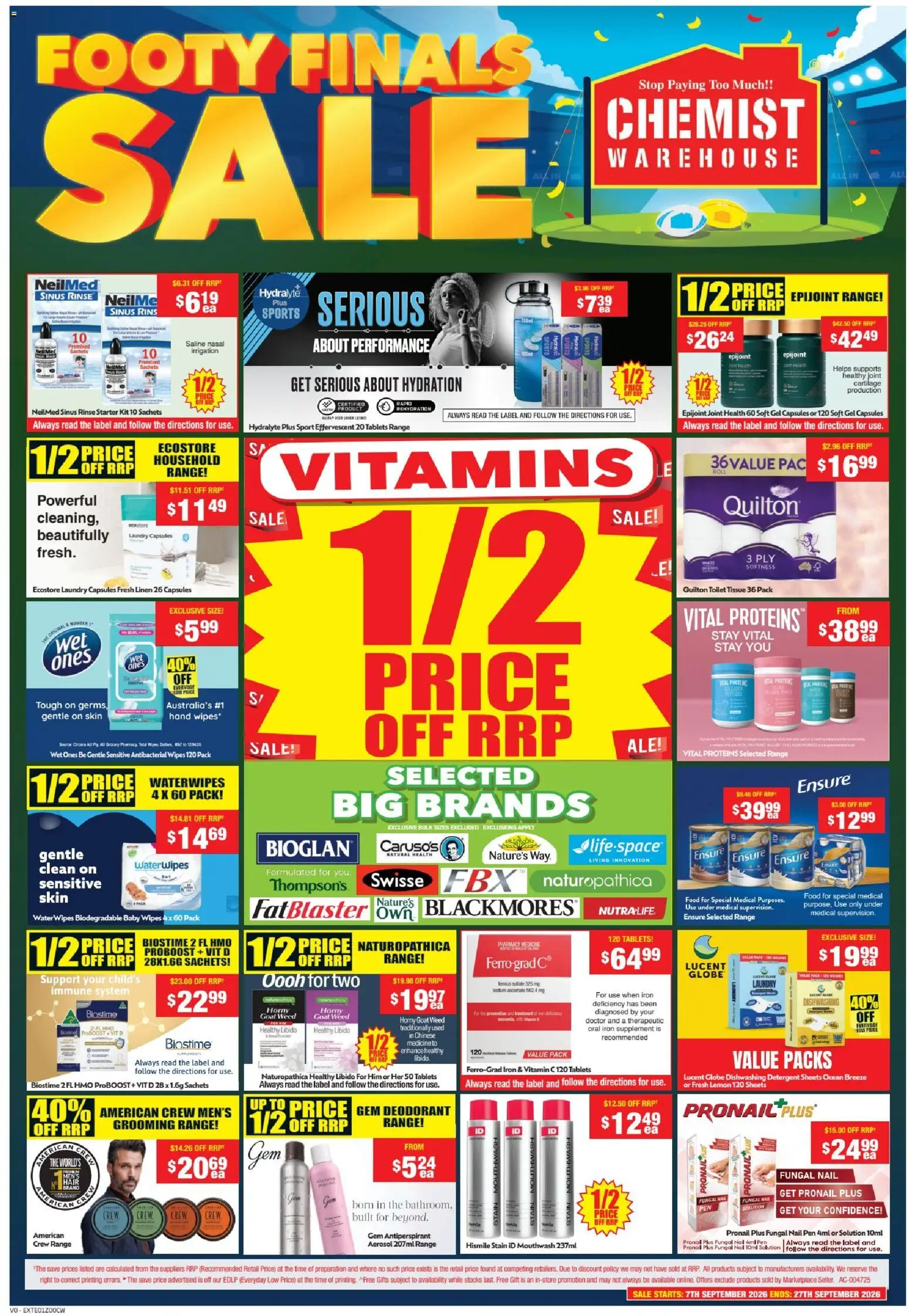 Chemist Warehouse catalogue - valid from 07/09/2026 | Page: 3 | Products: Deodorant, Laundry, Tablets, Vitamin