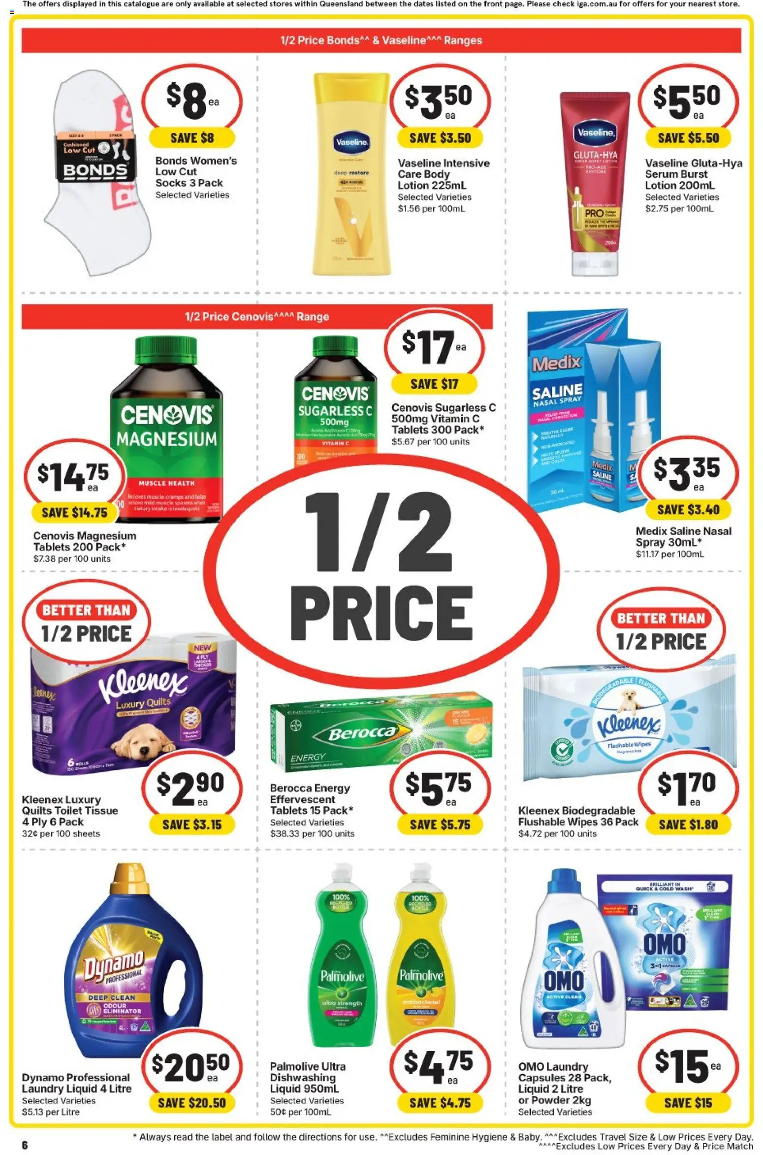 IGA catalogue - valid from 22/07/2026 | Page: 6 | Products: Body lotion, Laundry, Nasal spray, Tablets