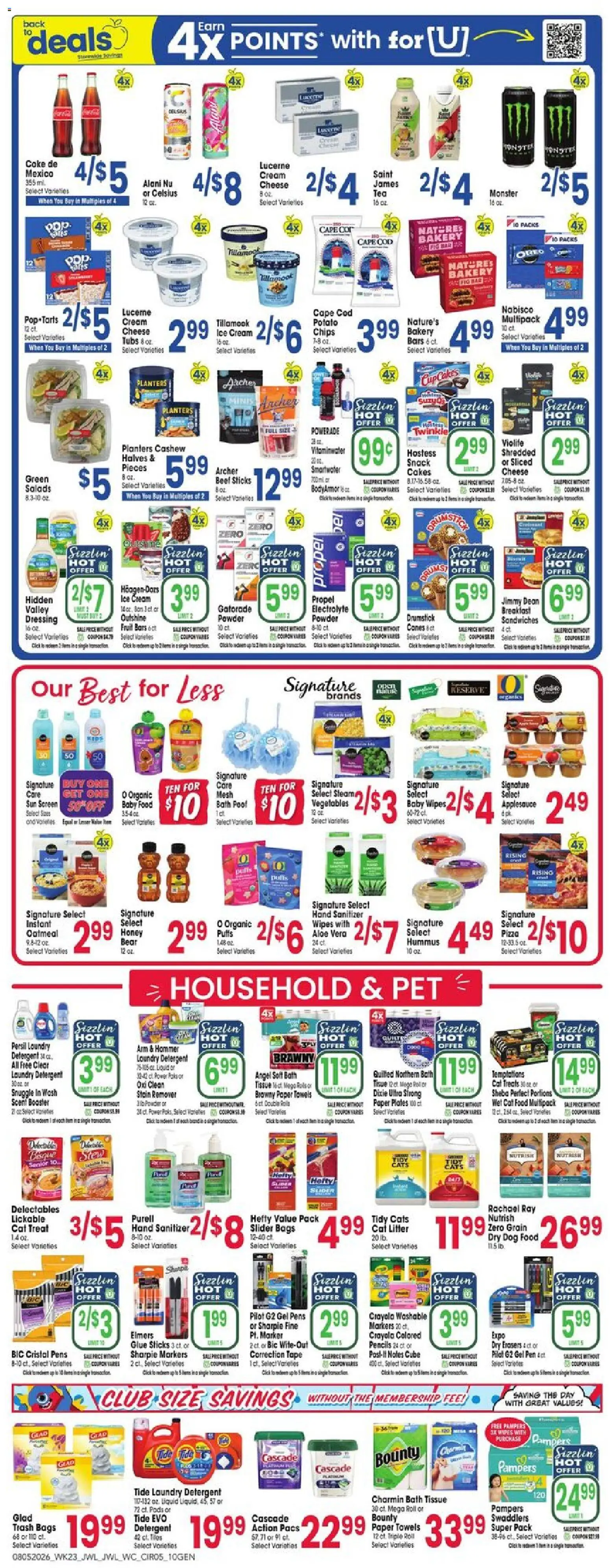 Jewel Osco Weekly Ad - valid from 08/05/2026 | Page: 5 | Products: Laundry detergent, Pads, Baby food, Ice