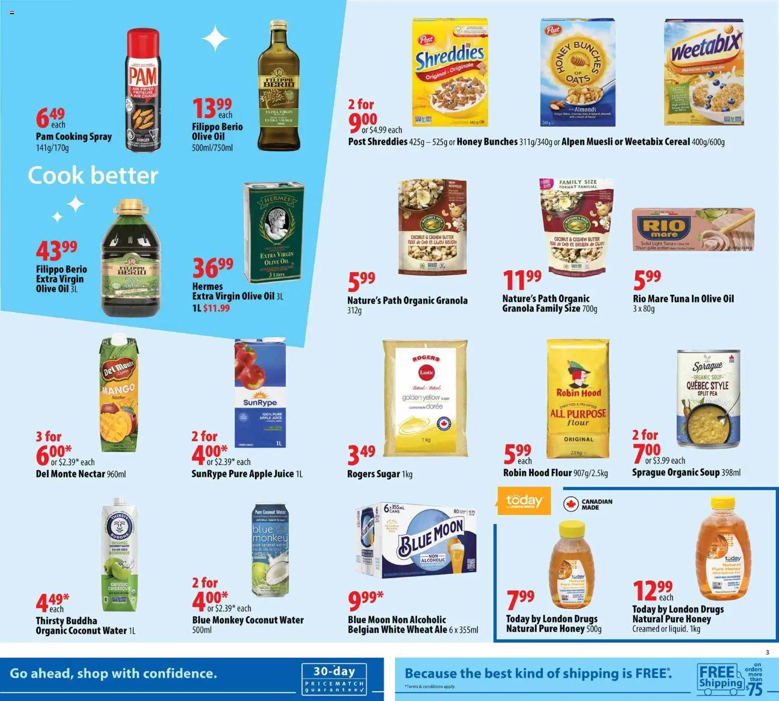 London Drugs flyer valid from Jul 10, 2026 | Page: 3 | Products: Fryer, Butter, Oil, Juice