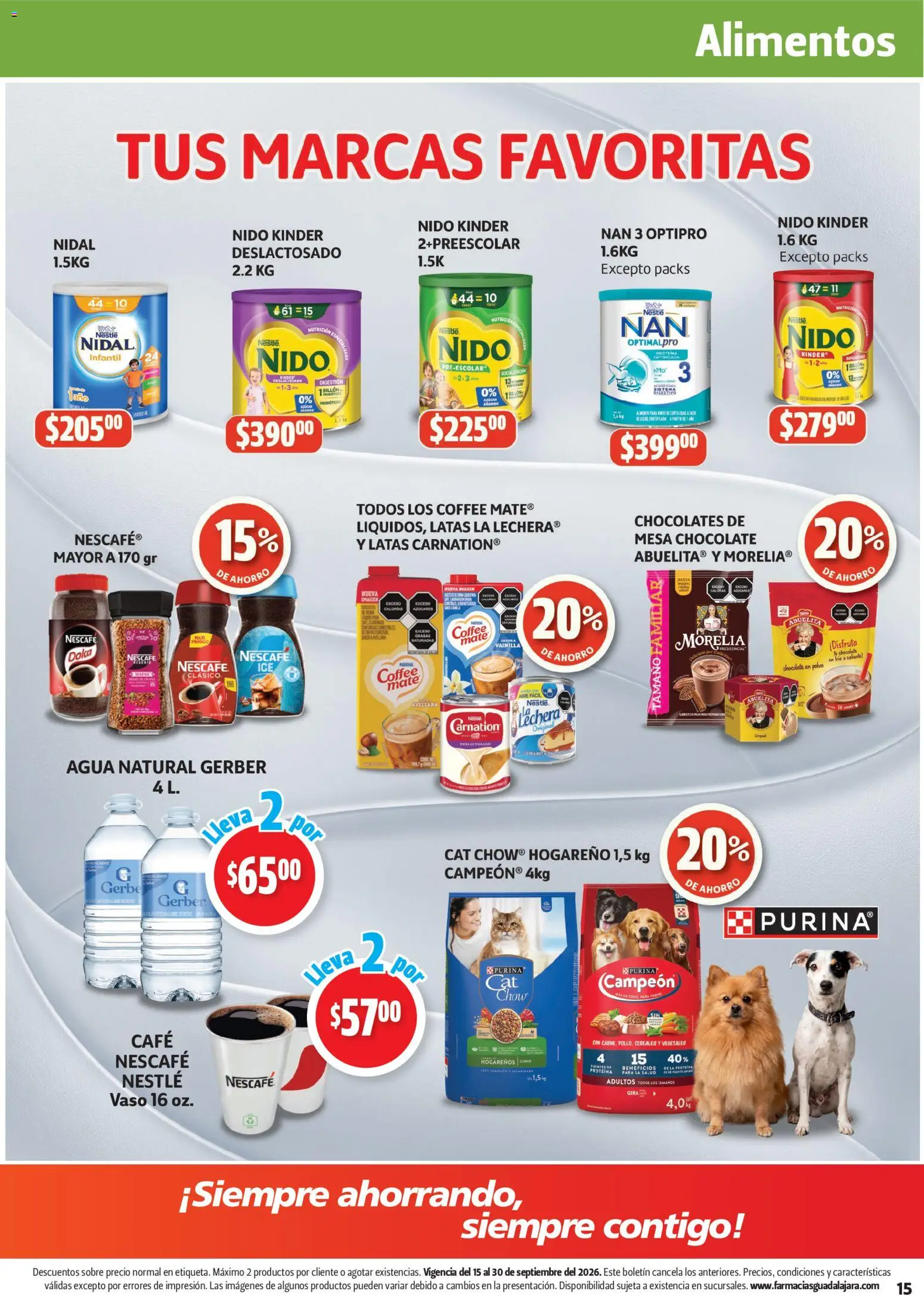 Nuevas ofertas de Farmacia Guadalajara válidas en toda la República Mexicana desde el 15/09/2026. ¡Encuentra las mejores ofertas en Farmacia Guadalajara catálogo! | Página: 15 | Productos: Café, Chocolate, Proteína, Mesa