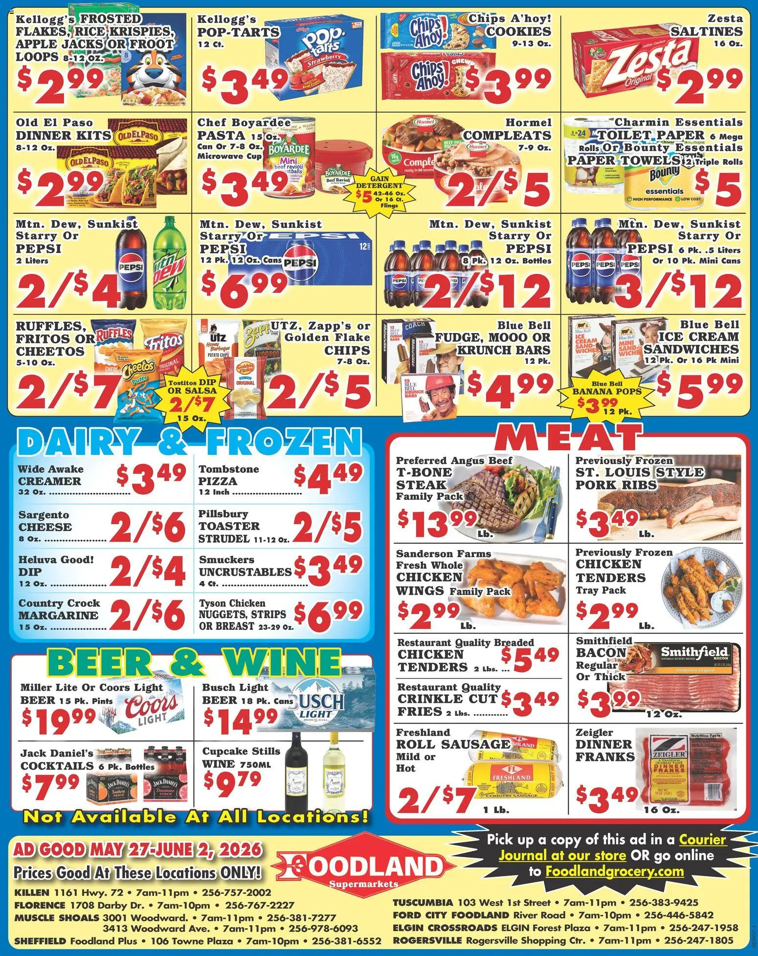 Foodland Weekly Ad - Supermarkets - valid from 27.05.2026 | Page: 2 | Products: Toaster, Pizza, Wine, Beef