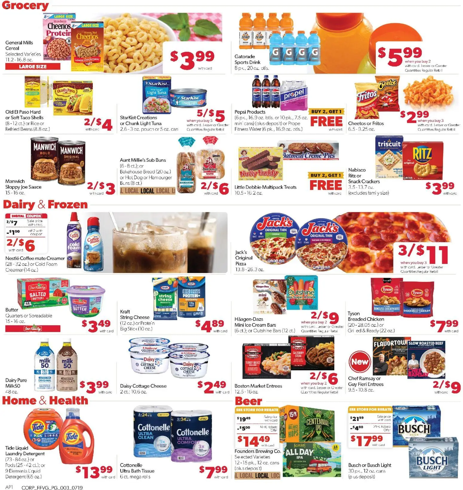 Family Fare Weekly Ad - valid from 07/19/2026 | Page: 3 | Products: Milk, Detergent, Ice cream, Foam