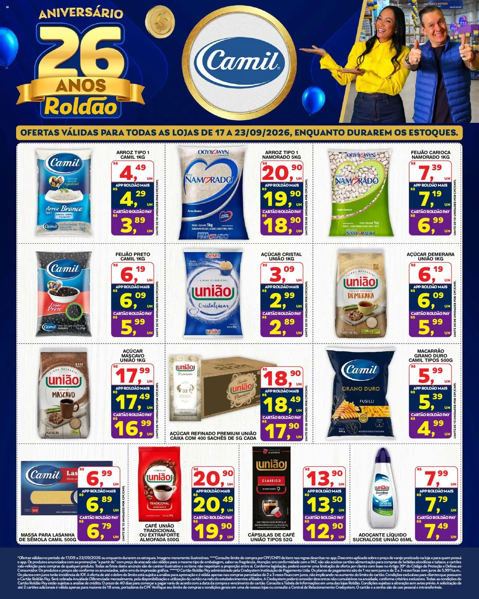 Roldão Folheto - válido de 17/09/2026 | Página: 2 | Produtos: Feijão, Adoçante, Caixa, Macarrão