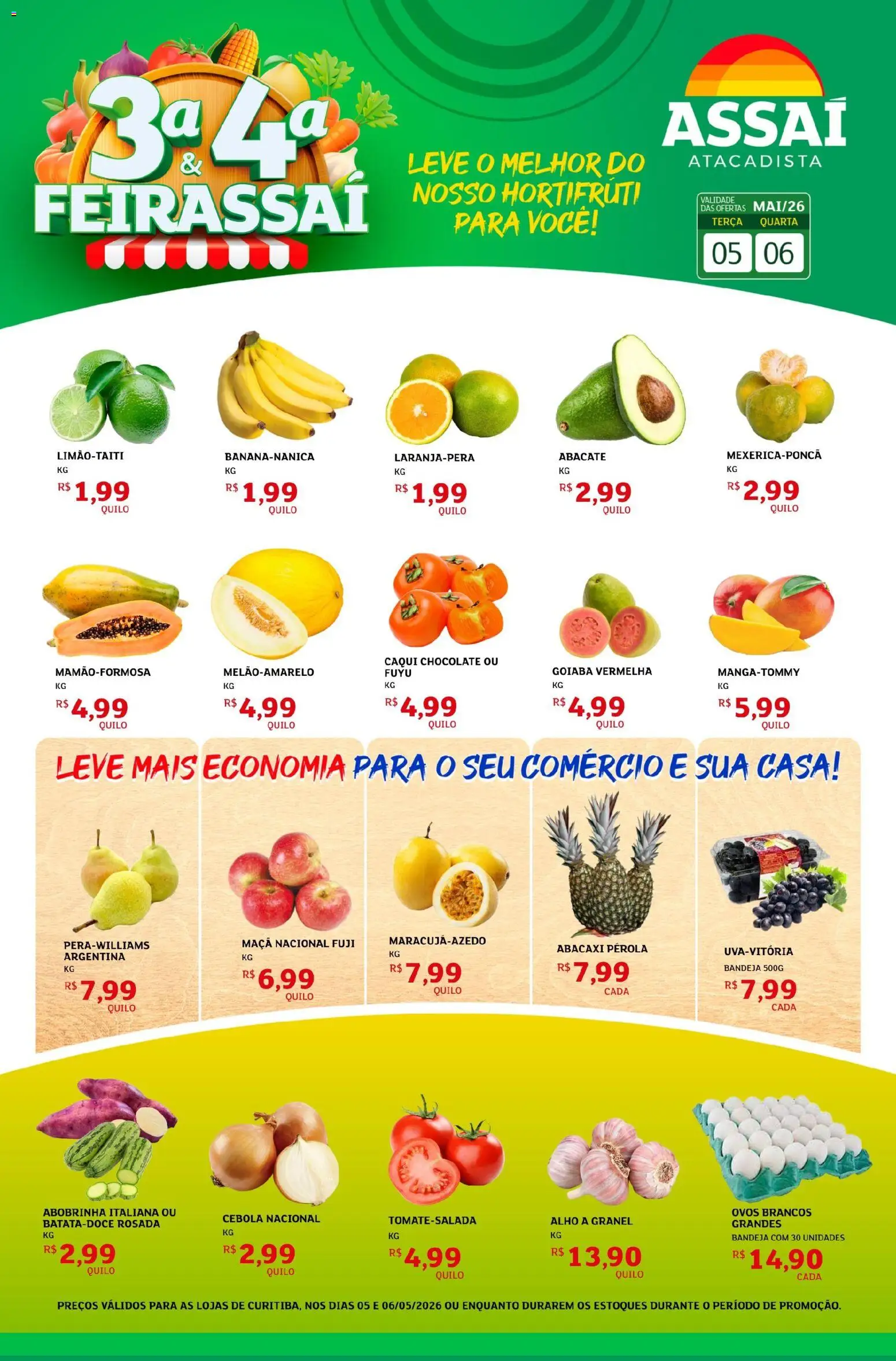 Assaí Atacadista Folheto - válido de 05.05.2026 | Página: 1 | Produtos: Caqui, Chocolate, Abacaxi, Bandeja