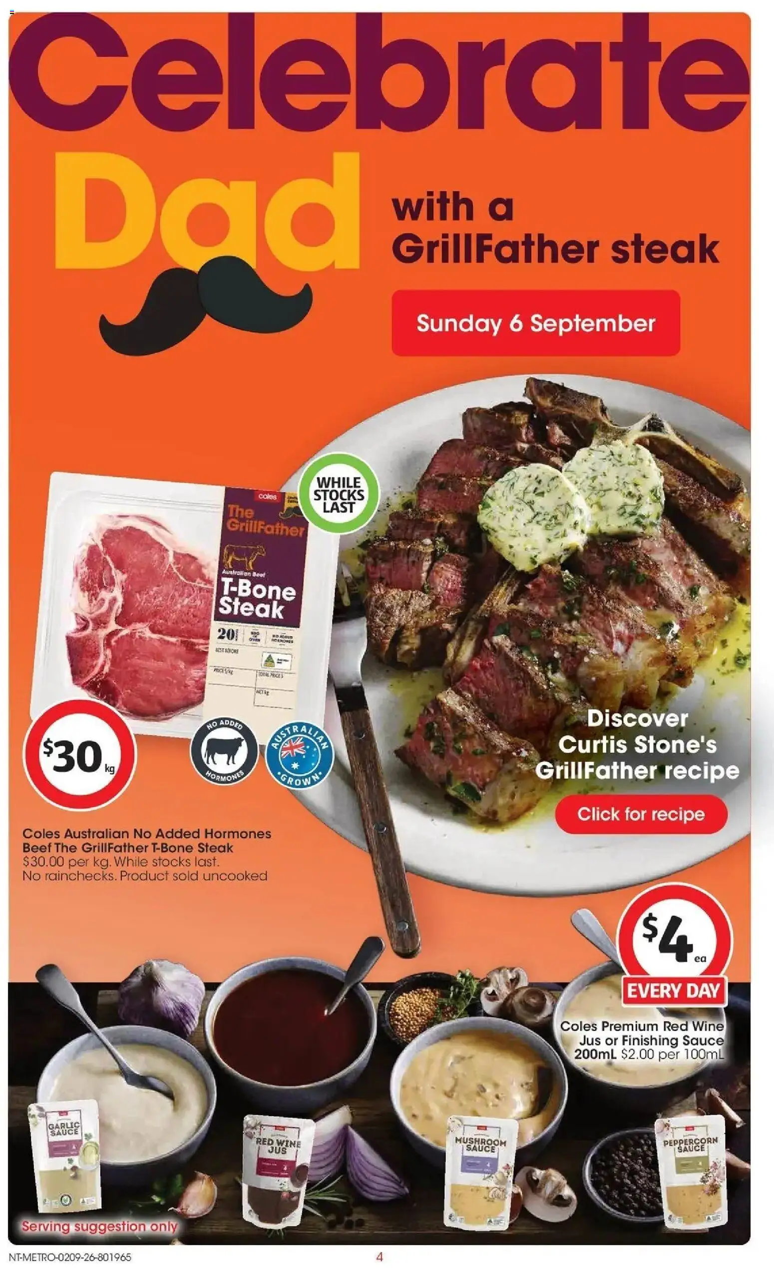 Coles catalogue - valid from 02/09/2026 | Page: 4 | Products: Beef, Steak, Garlic, Red wine