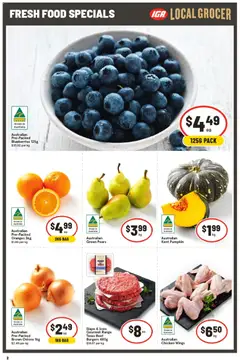 Preview of IGA catalogue Adelaide - valid from 09/09/2026 | Page: 3 | Products: Burgers, Pumpkin, Blueberries, Pears