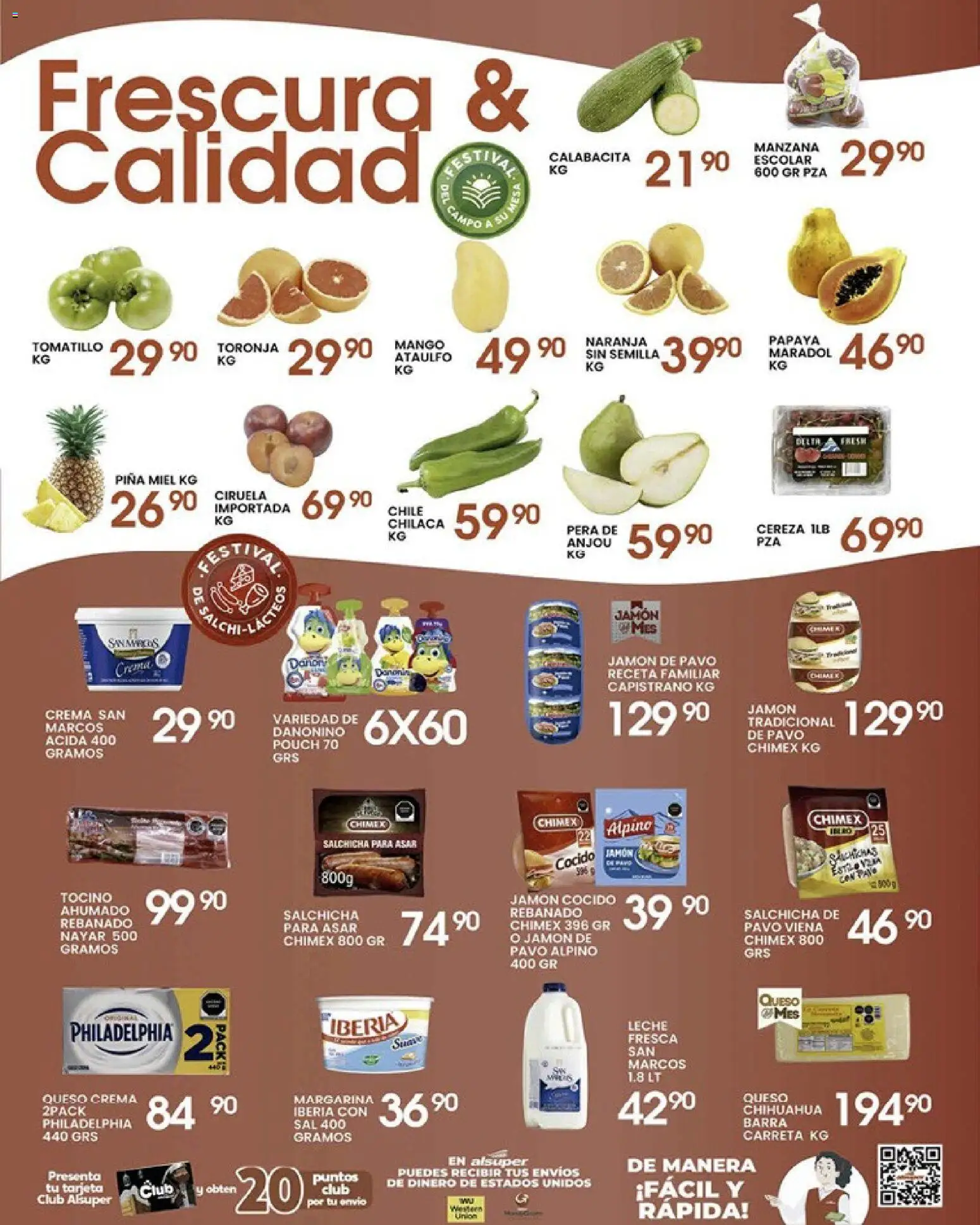 Nuevas ofertas de Alsuper válidas en toda la República Mexicana desde el 15.05.2026. ¡Encuentra las mejores ofertas en Alsuper folleto Calera! | Página: 3 | Productos: Pera, Manzana, Jamón, Barra