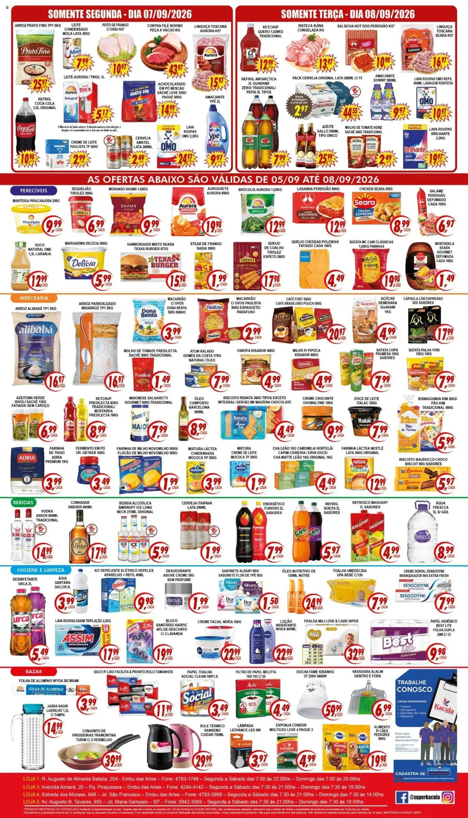 Kaçula Folheto - válido de 05/09/2026 | Página: 2 | Produtos: Mostarda, Esponja, Queijo, Batata